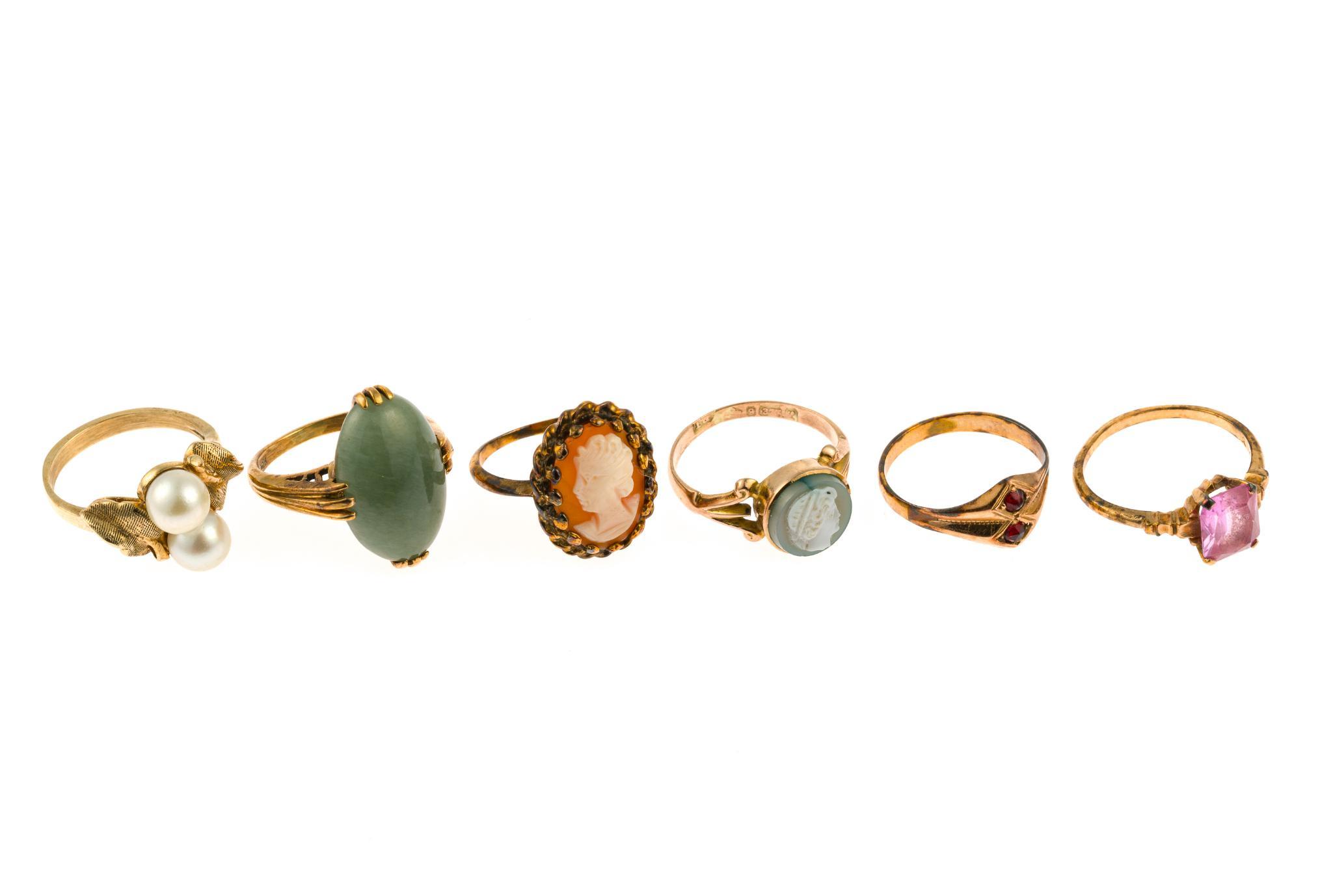 Six 10K Gold Rings
