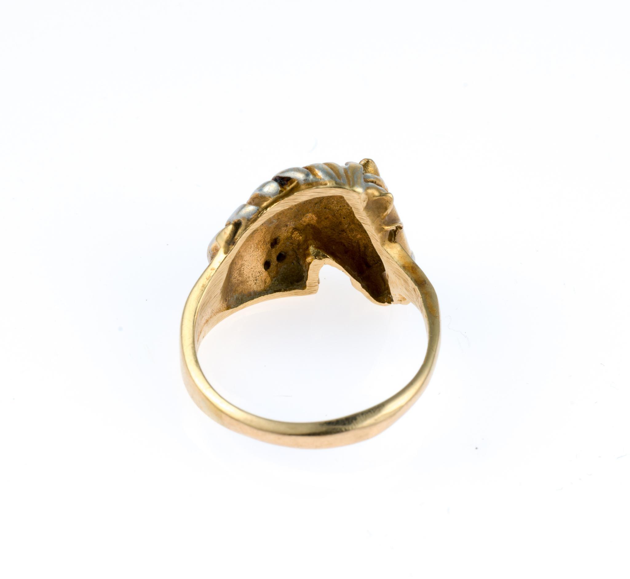 14K Gold Equestrian Cocktail Ring
