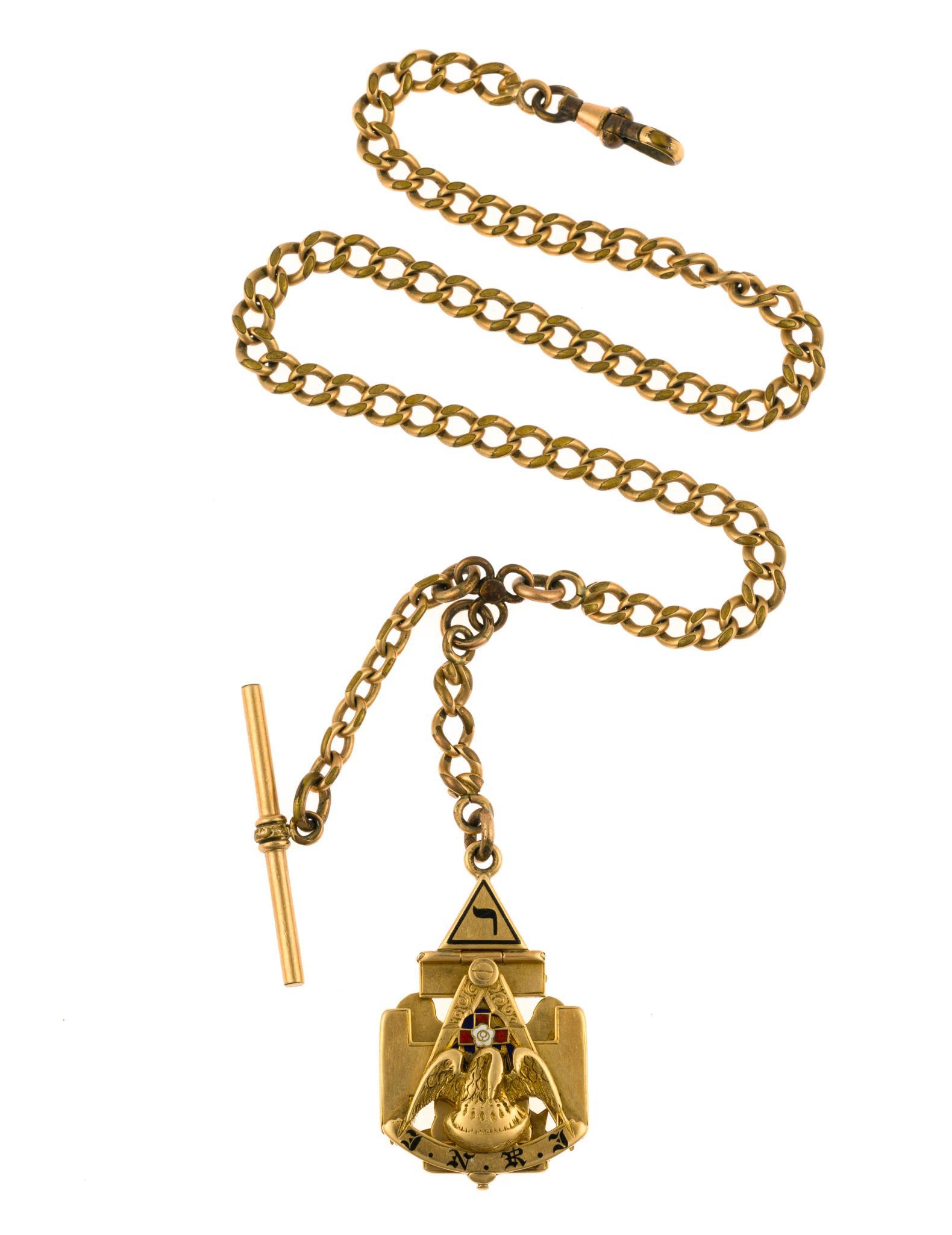 14K Gold Masonic Watch Fob 32nd Degree