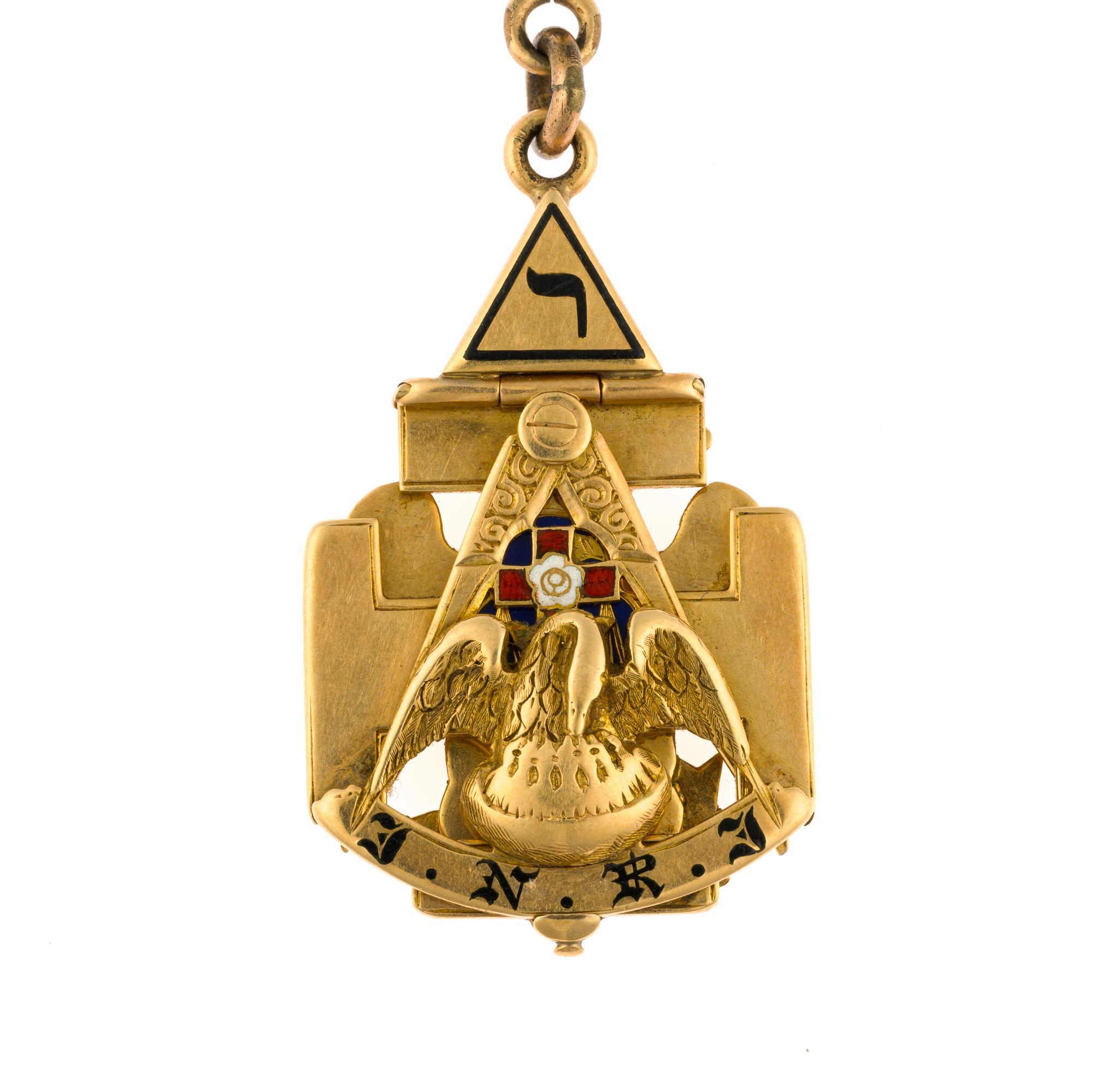 14K Gold Masonic Watch Fob 32nd Degree