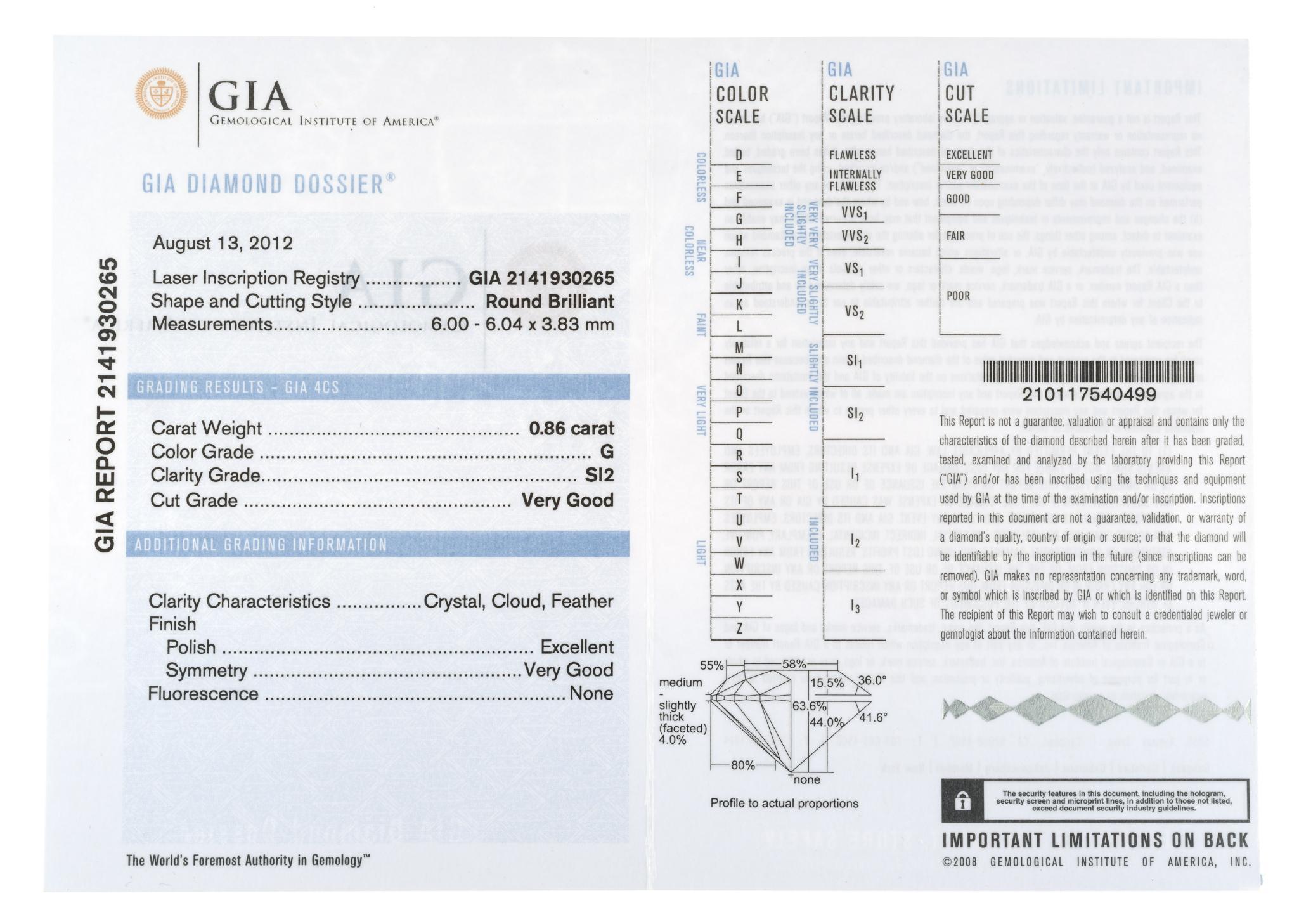14K Gold and 1.19 CTW Diamond Wedding Set w/ GIA Report