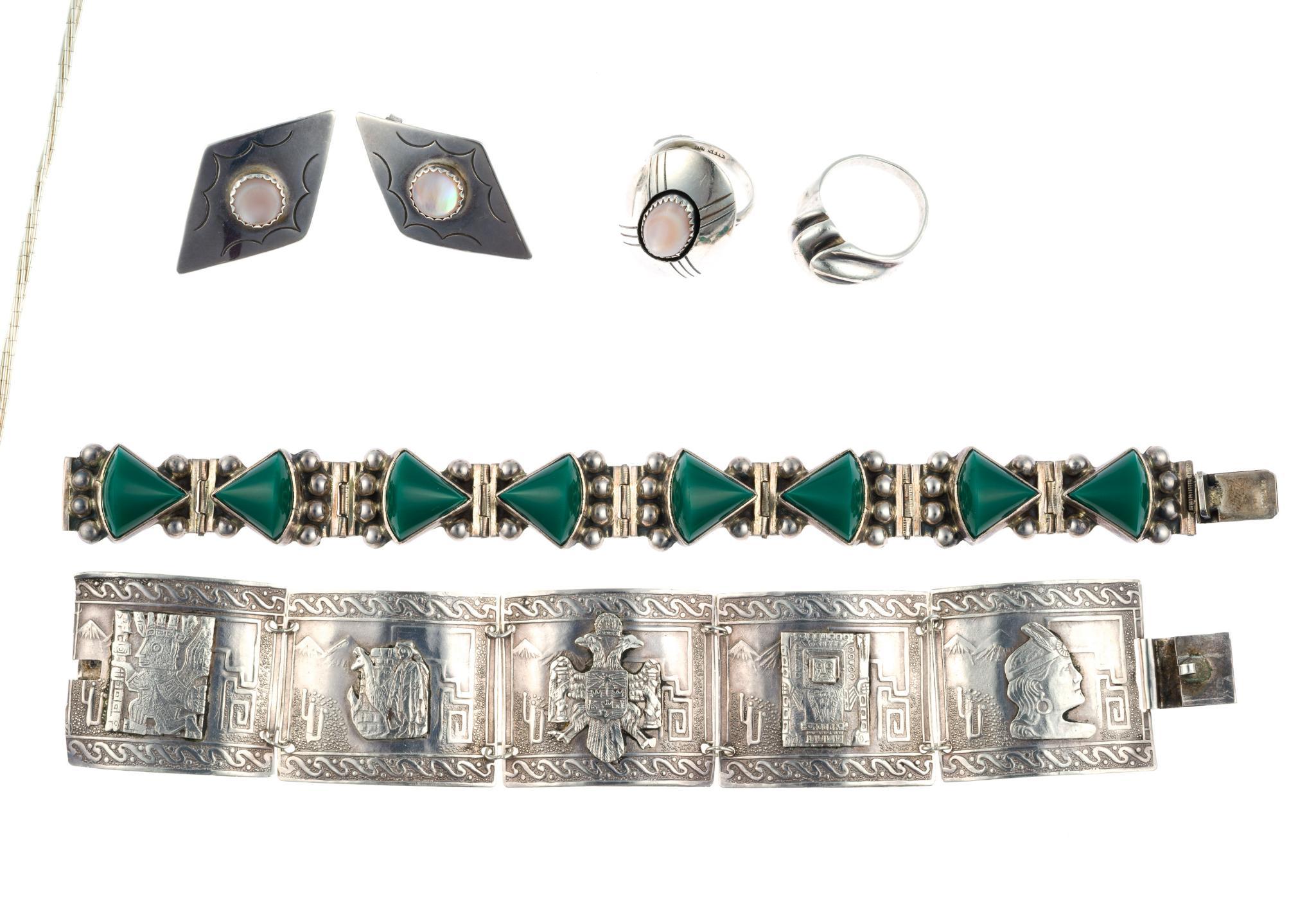 7 Sterling Silver Jewelry Incl Mexican