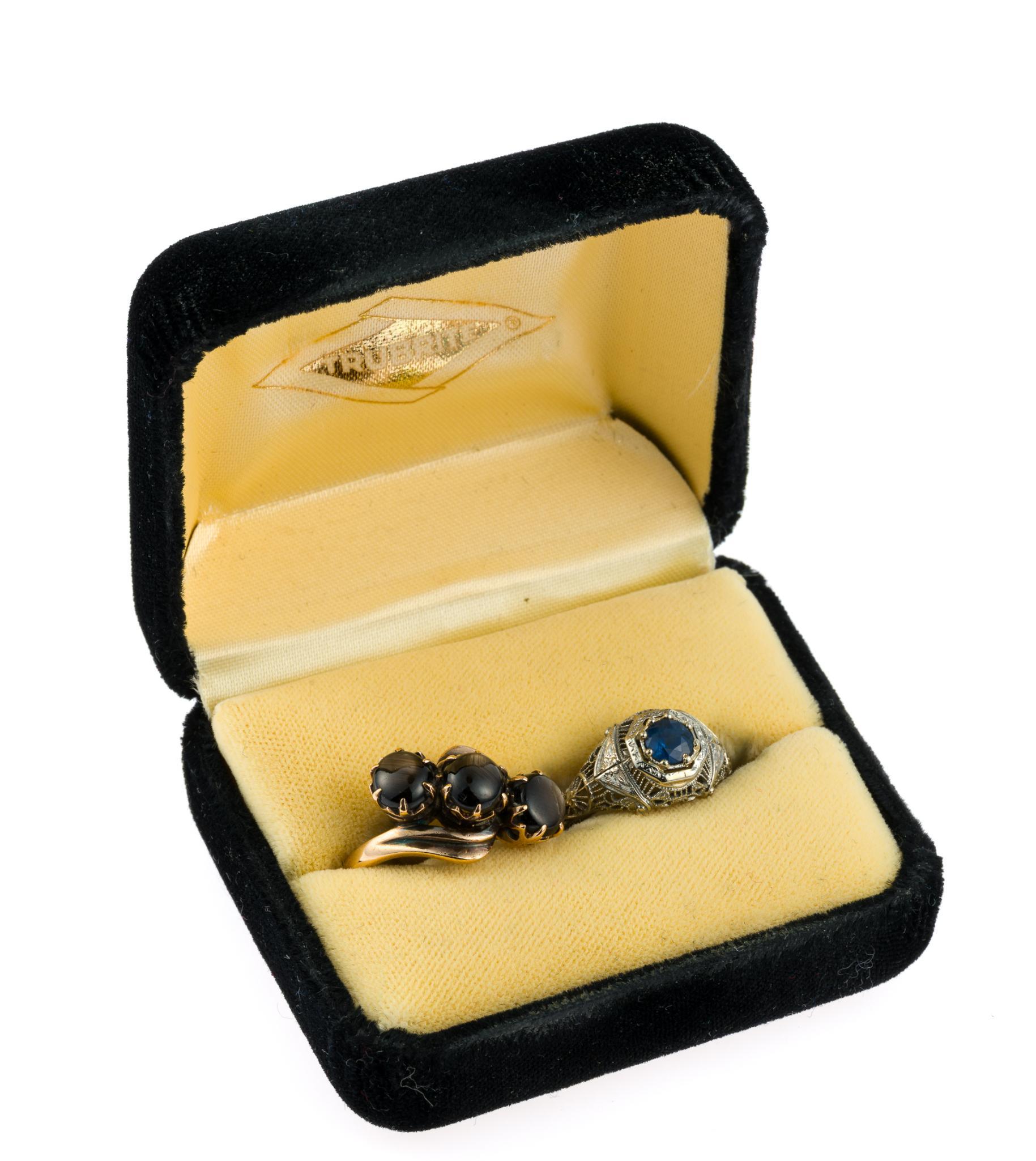 Two Vintage and Antique Gold Gemstone Rings