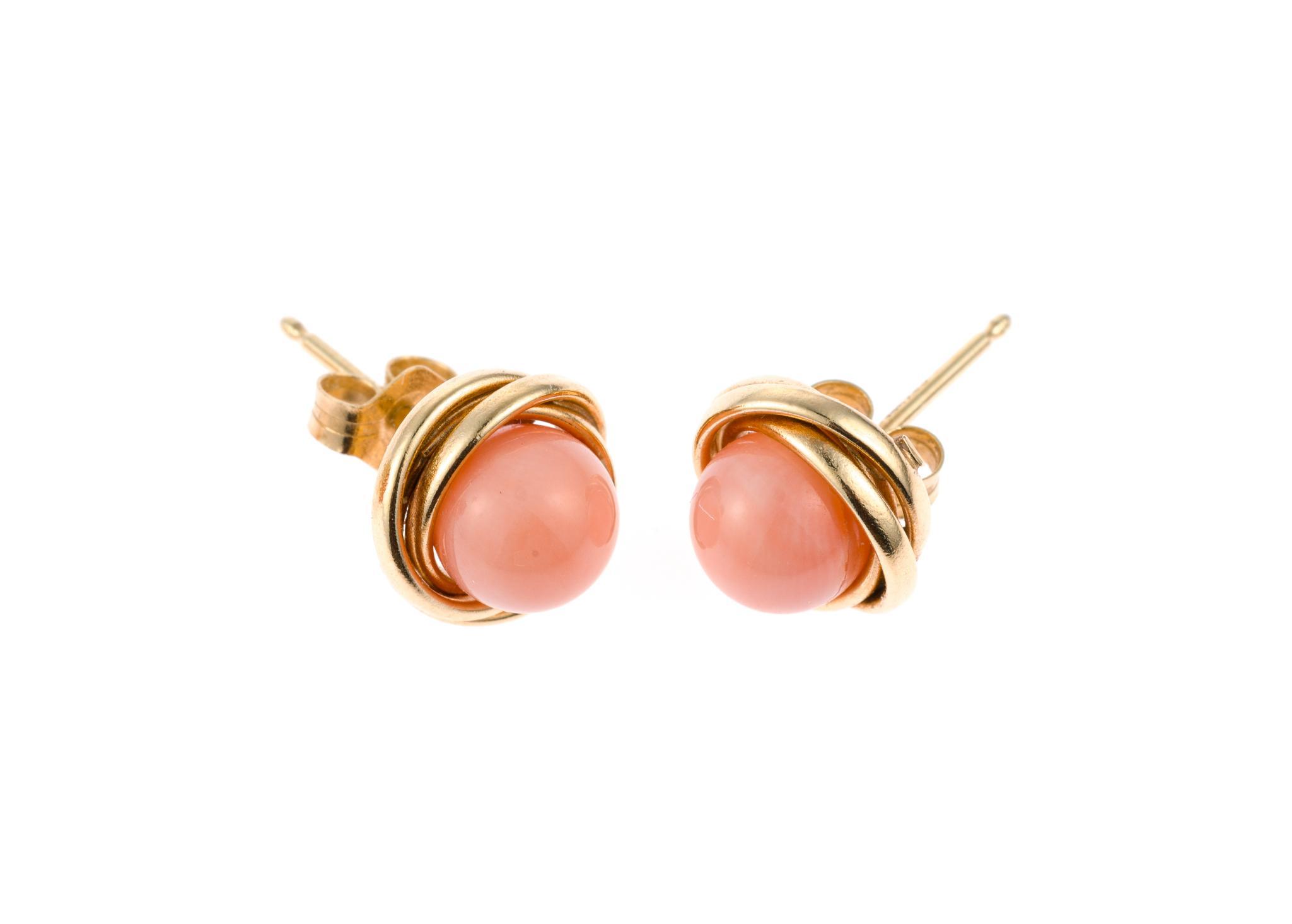 14K Gold and Coral Ring and Earrings