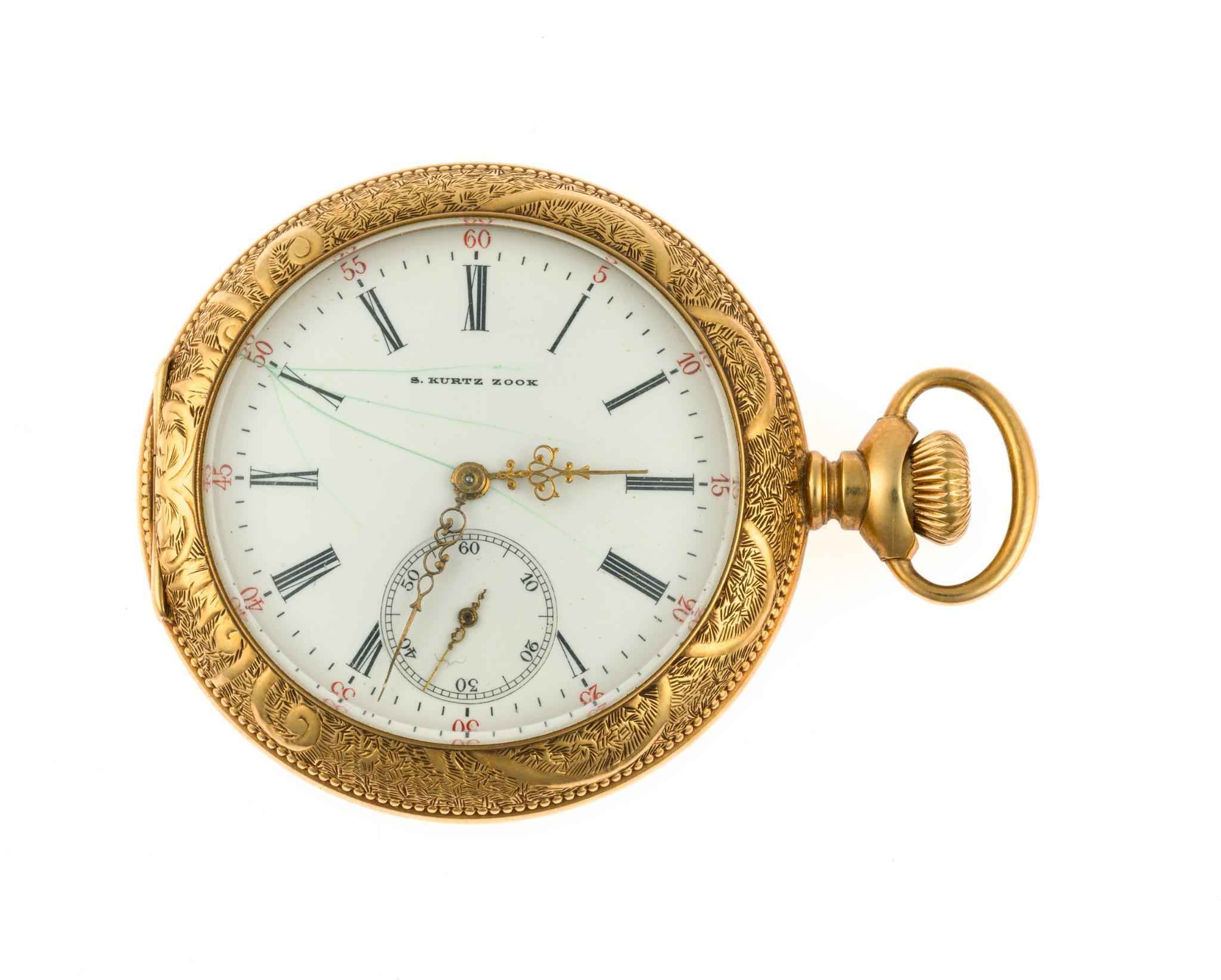 Rare Lancaster PA Zook 14K Gold Pocket Watch