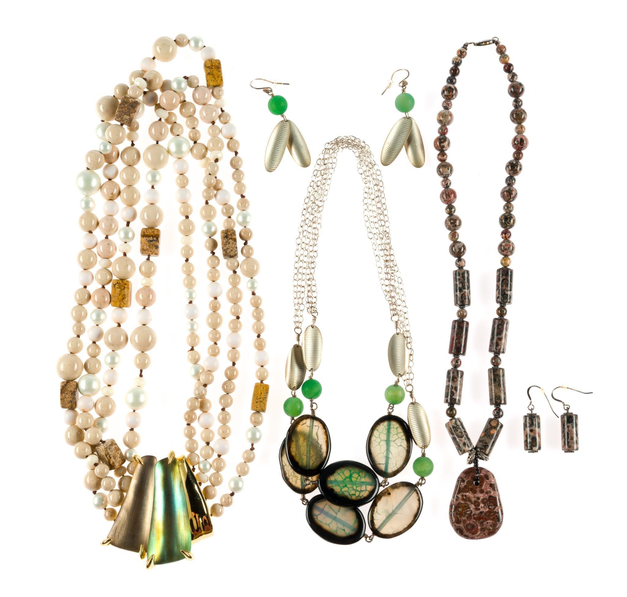 3 Gemstone Necklaces Incl. Alexis Bittar