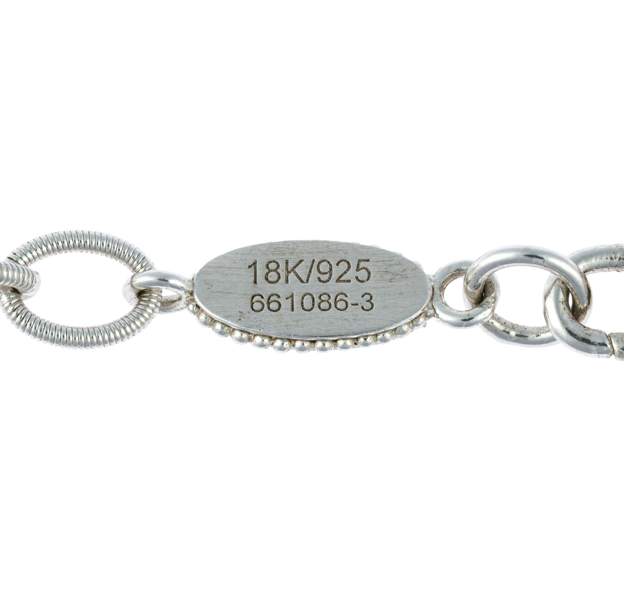 Gabriel & Co. 18K Gold, Sterling Silver, and Steel Necklace By