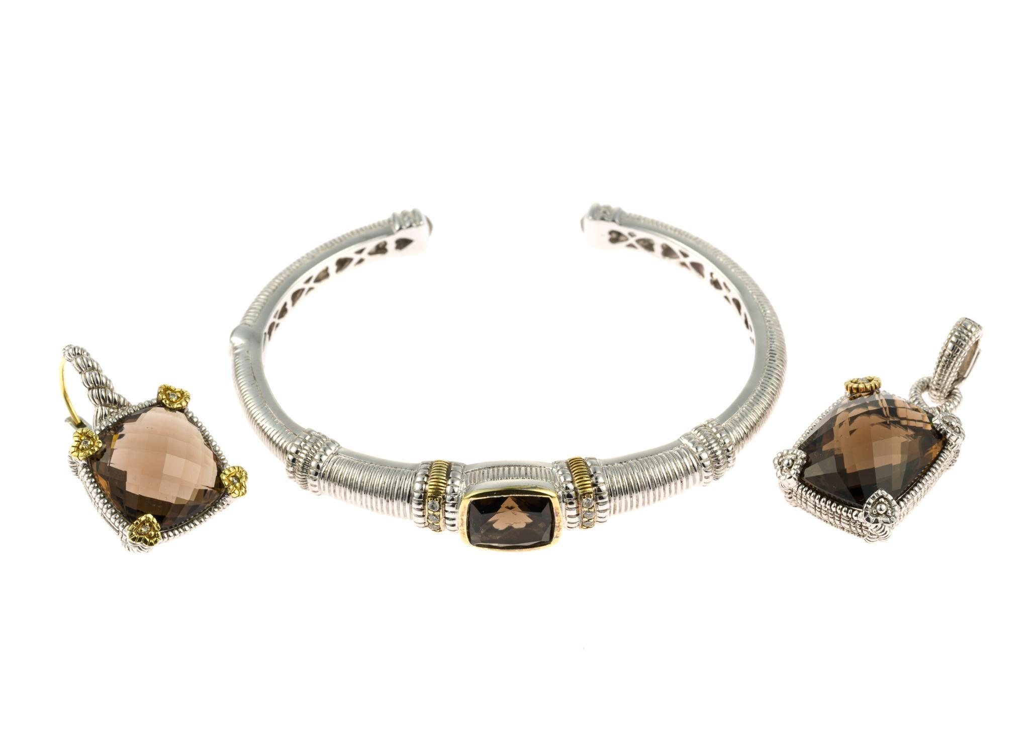 Judith Ripka 18K and Sterling Silver Bracelet and Pendants
