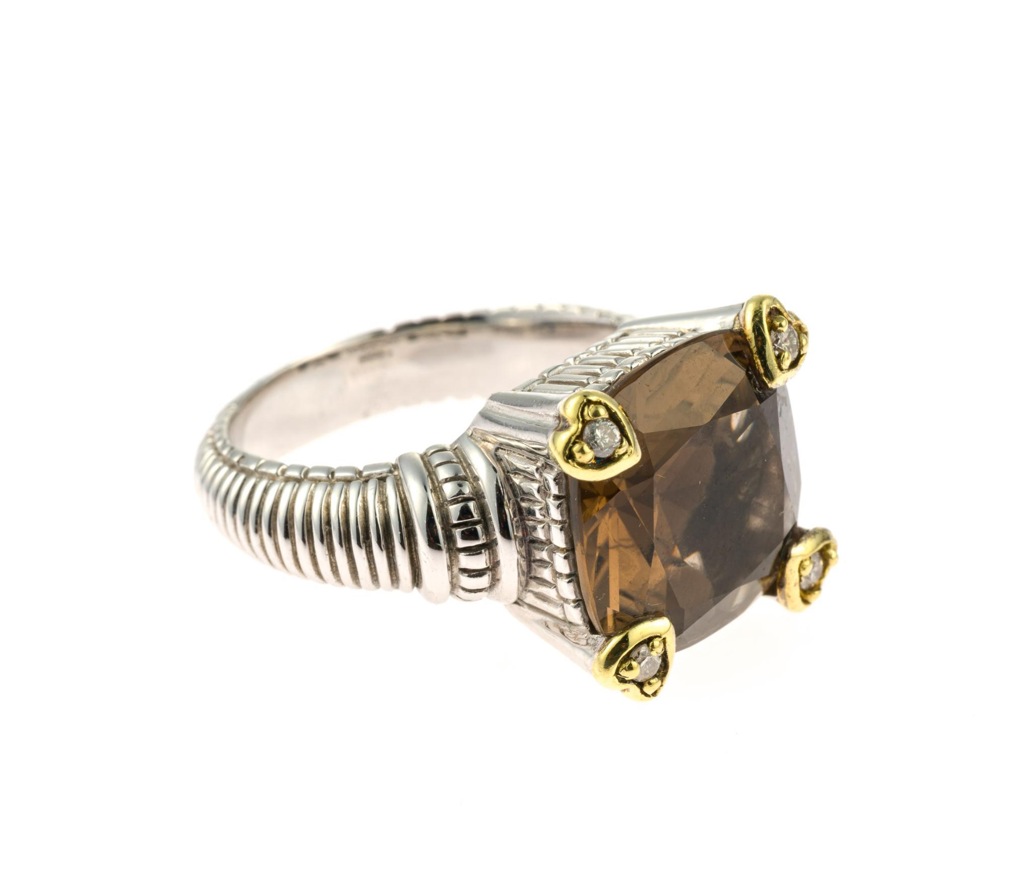 Judith Ripka 18K and Sterling Silver Ring and Pendant