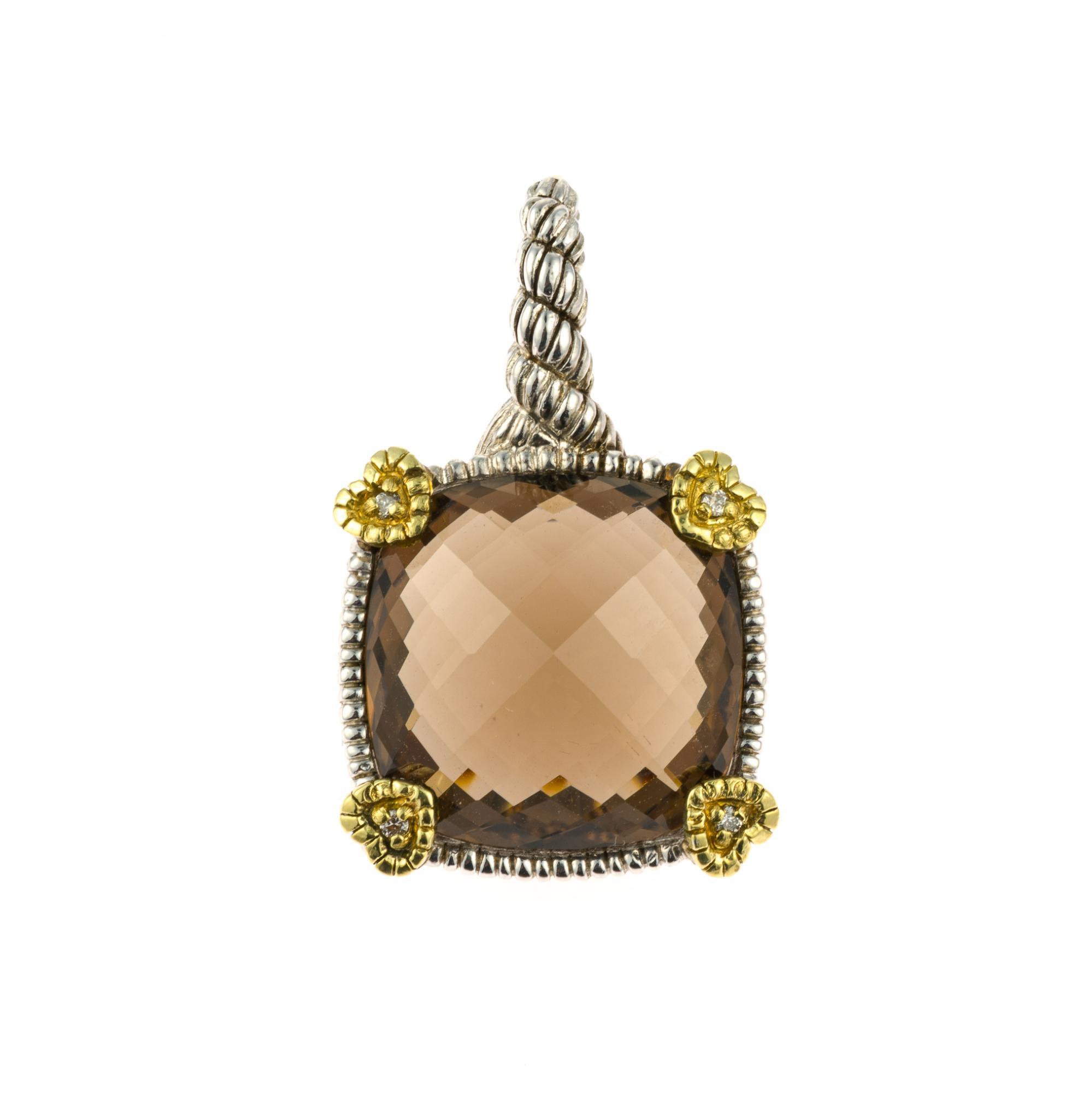 Judith Ripka 18K and Sterling Silver Ring and Pendant