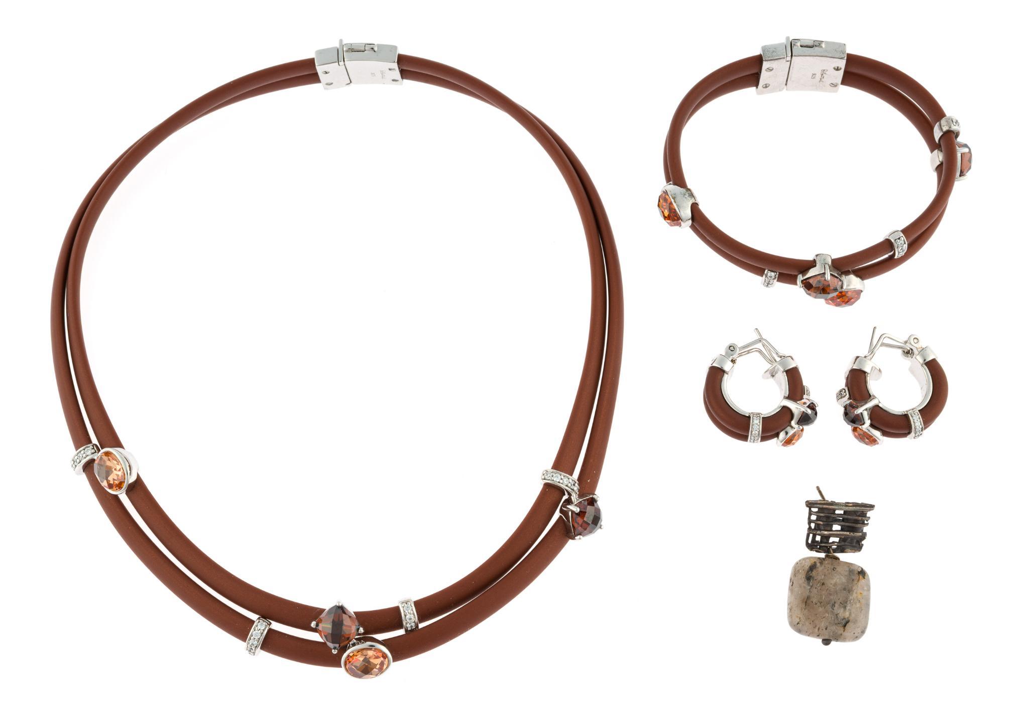 Belle Etoile Sterling Silver and Gemstone Cord Jewelry