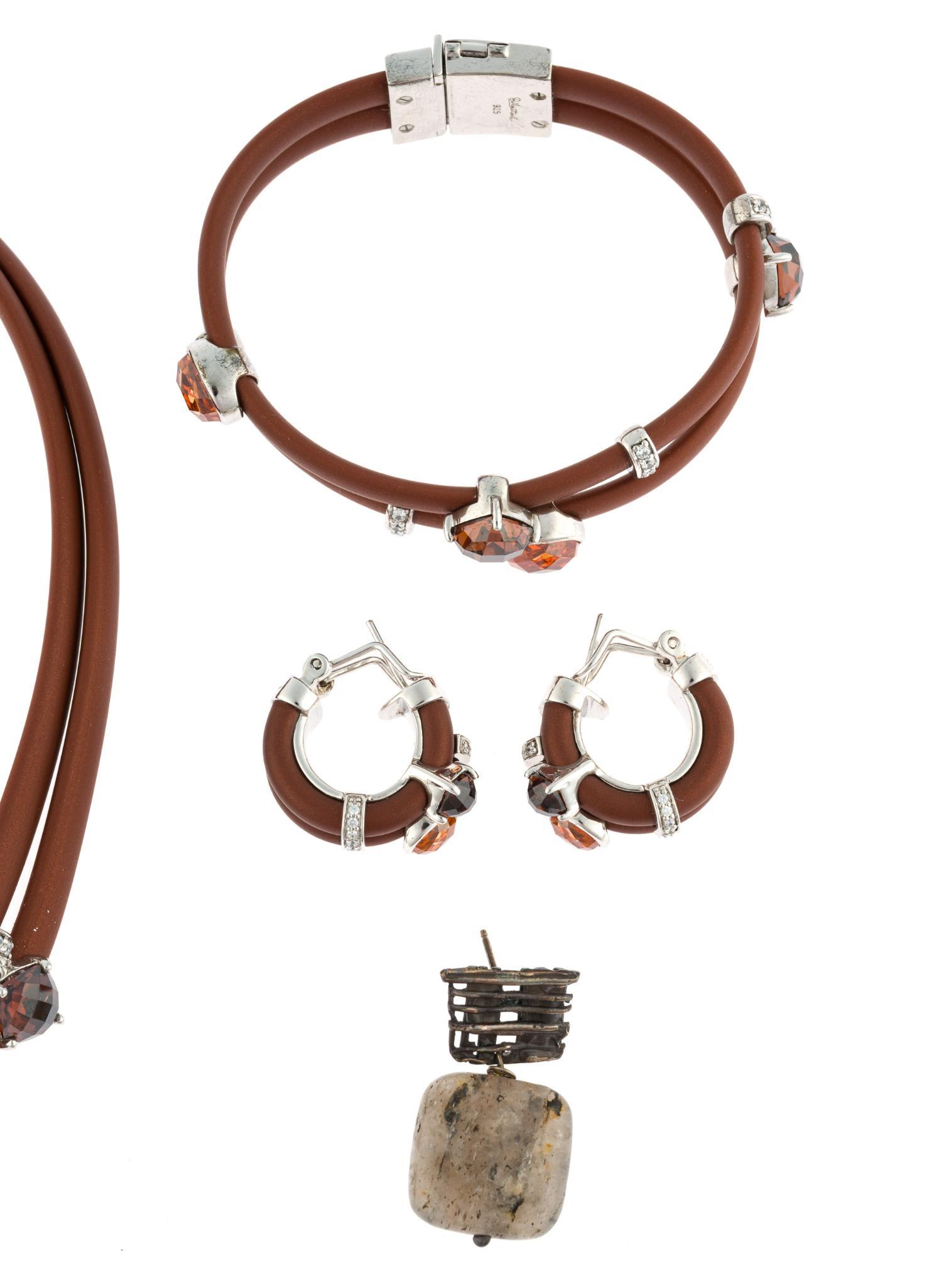Belle Etoile Sterling Silver and Gemstone Cord Jewelry