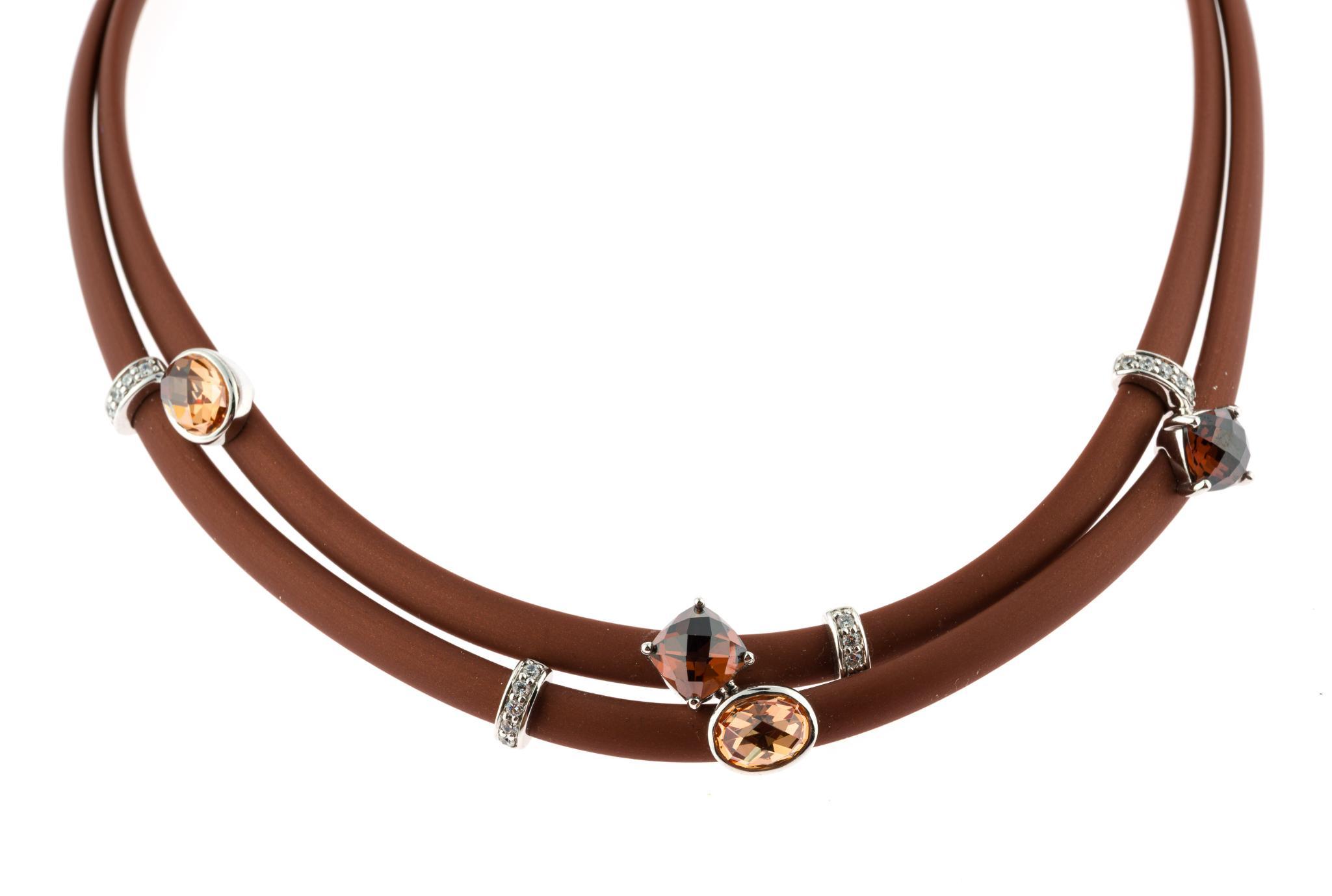 Belle Etoile Sterling Silver and Gemstone Cord Jewelry