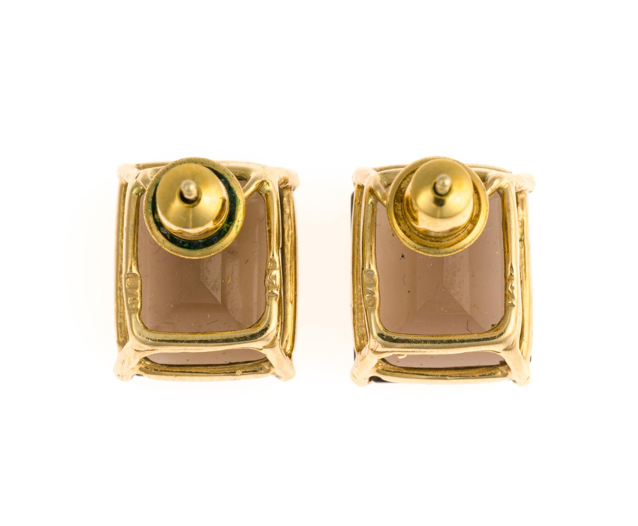 14K Gold and Smoky Quartz Pendant, Earrings, and Ring