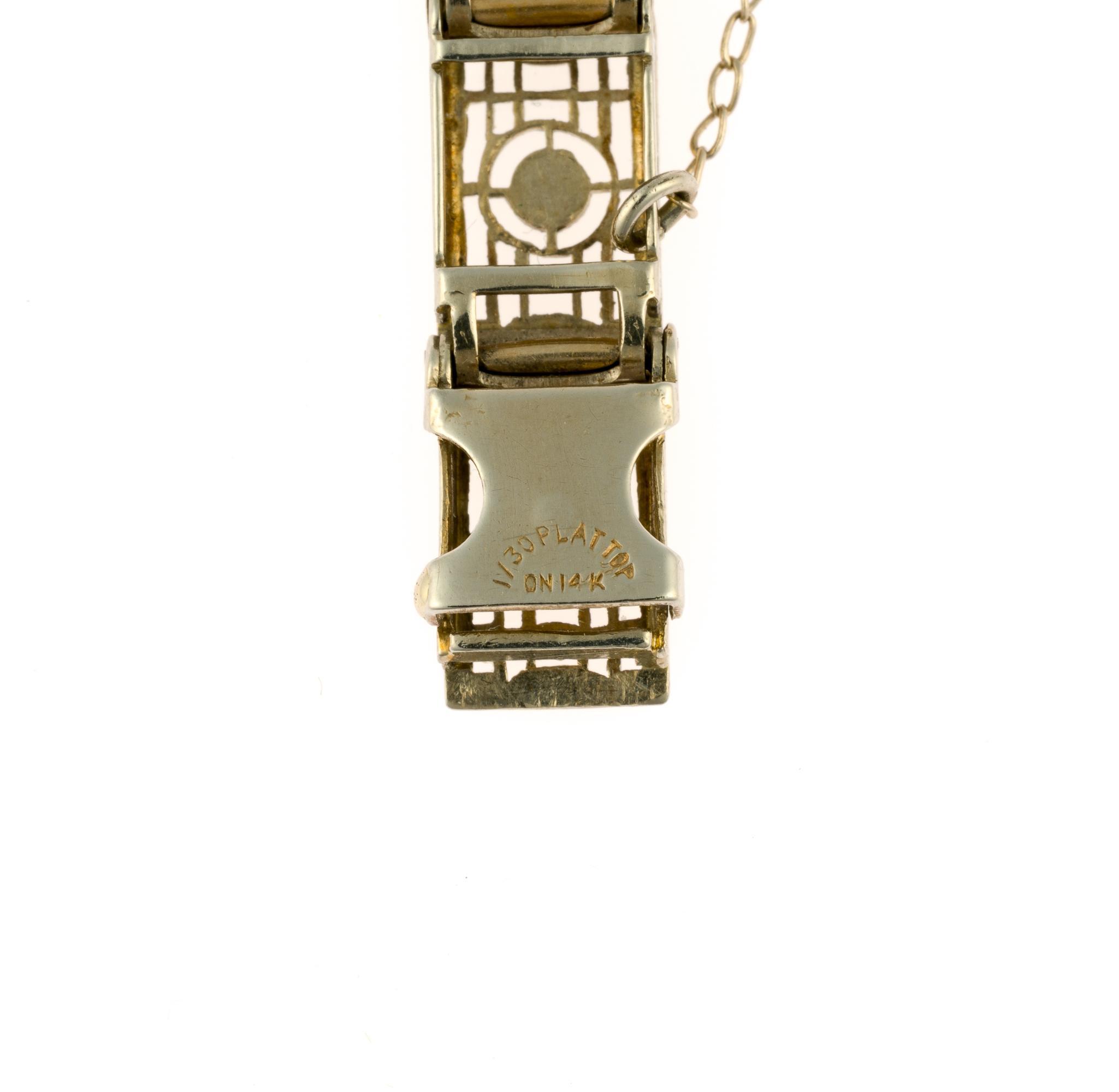 Art Deco 14K Gold and Diamond Bracelet