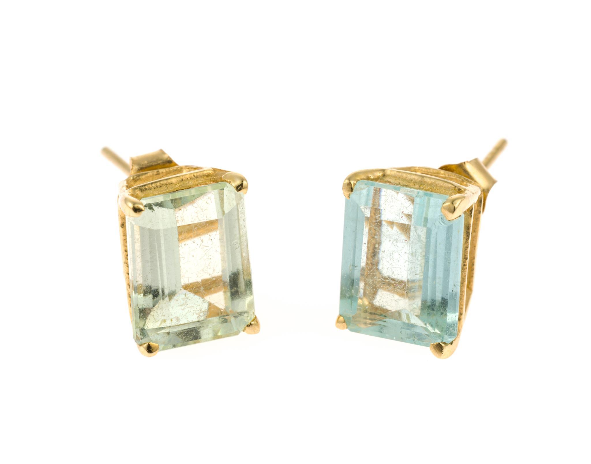 14K Gold and Aquamarine Ring and Earrings Set