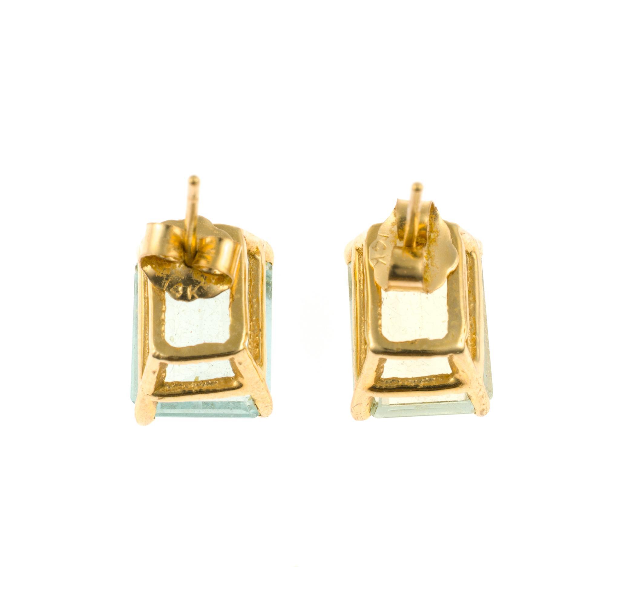 14K Gold and Aquamarine Ring and Earrings Set