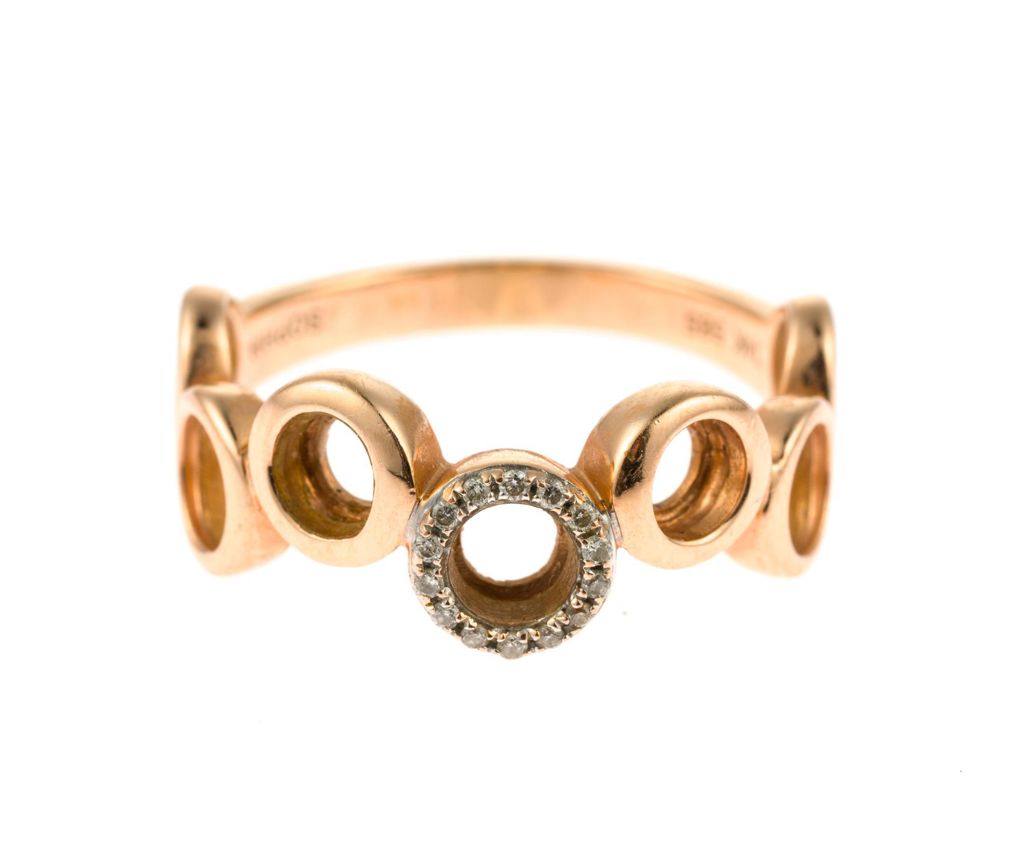 14K Gold Open-Circle Modern Ring