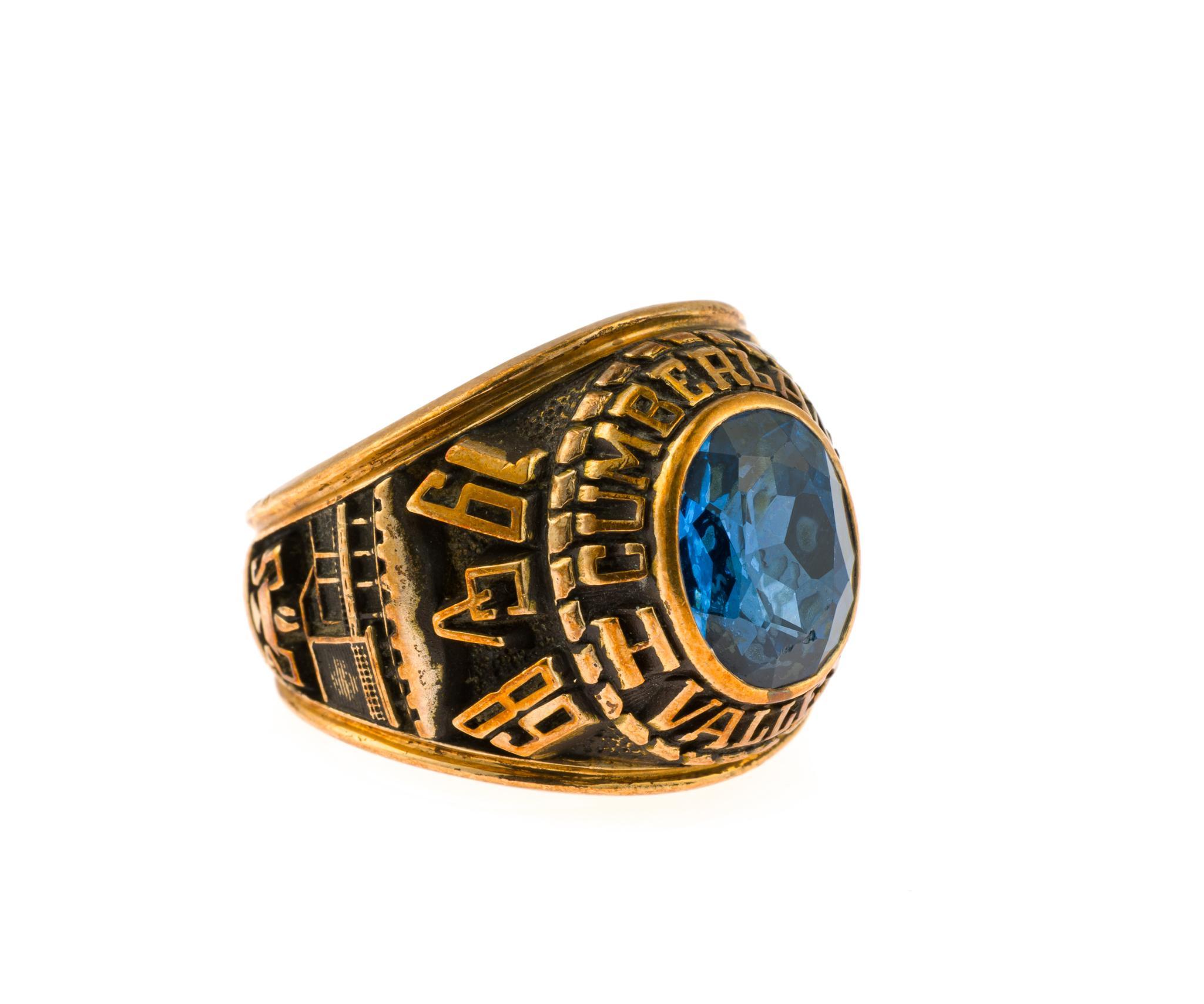 10K Gold Class Ring and Sterling Silver Pin