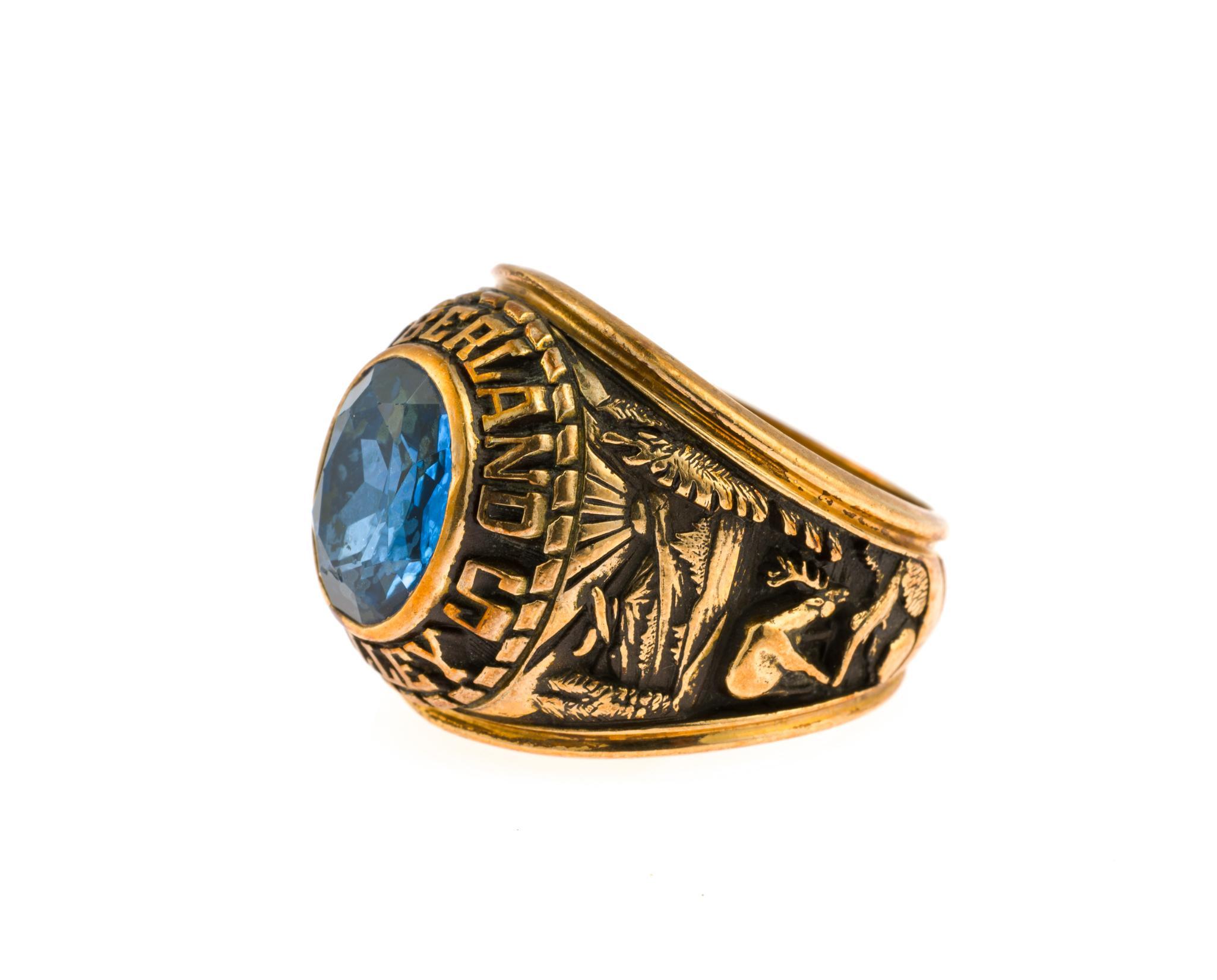 10K Gold Class Ring and Sterling Silver Pin
