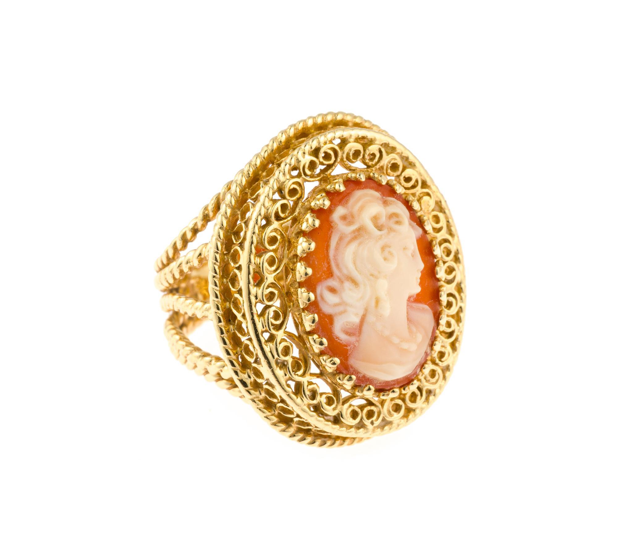 14K Gold Cameo Ring and Pendant