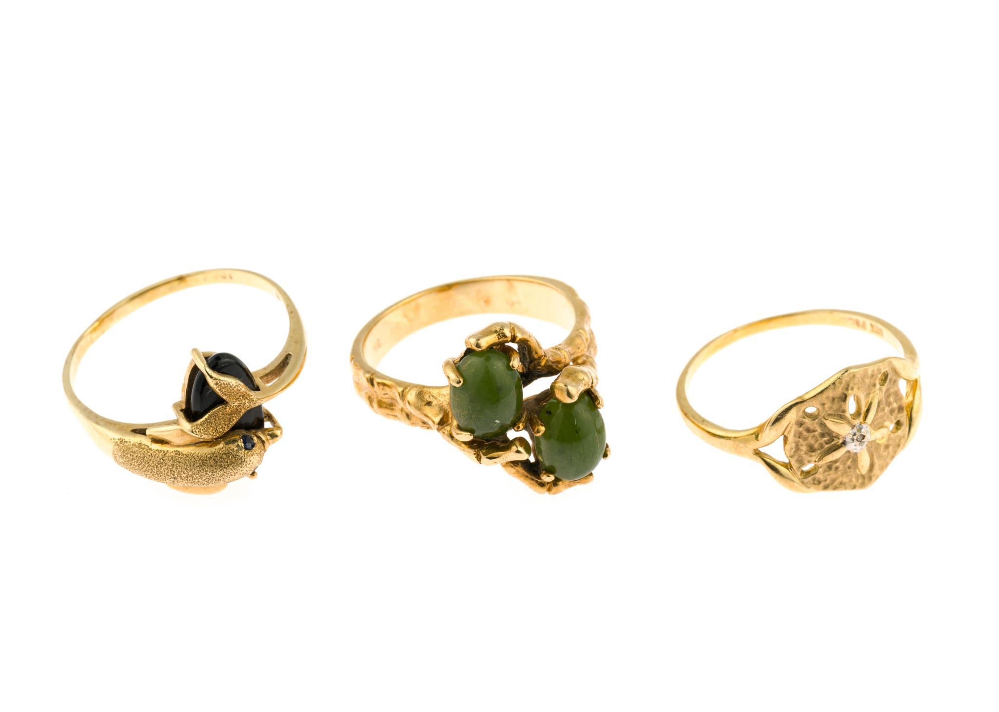 Three 10K Gold Rings