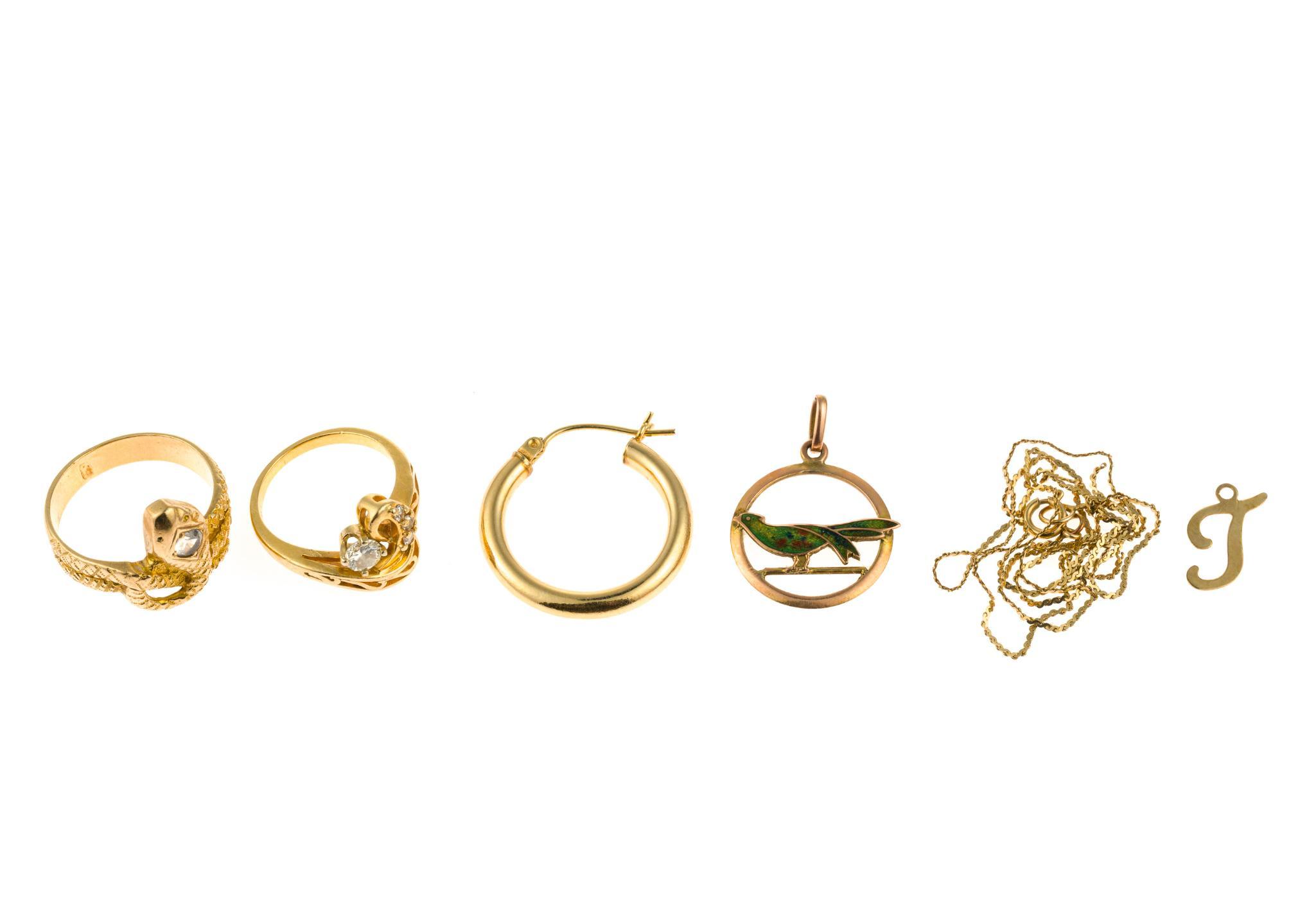 10K and 14K Gold Rings, Pendant and Scrap Gold