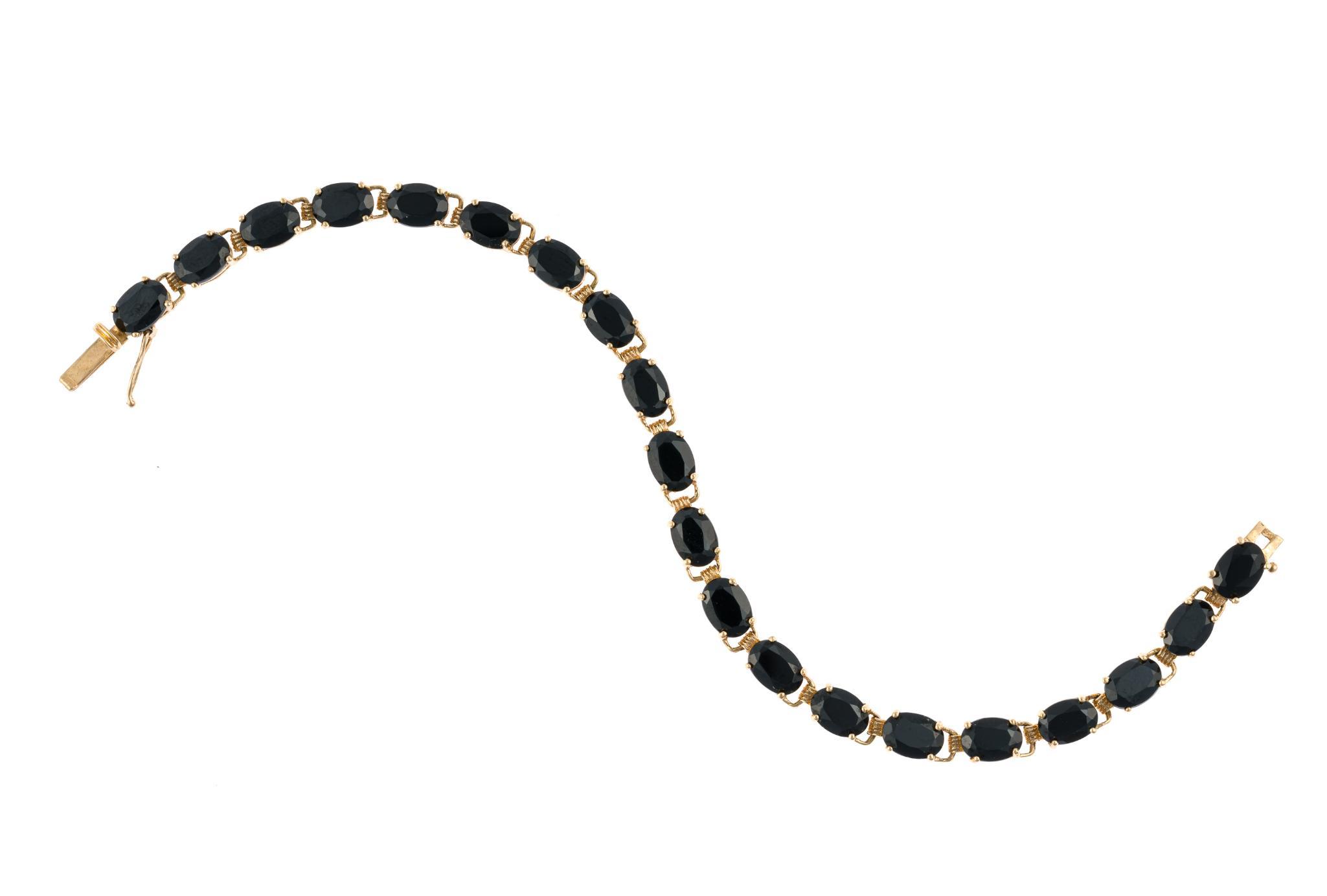 14K Gold and Onyx Bracelet and Necklace