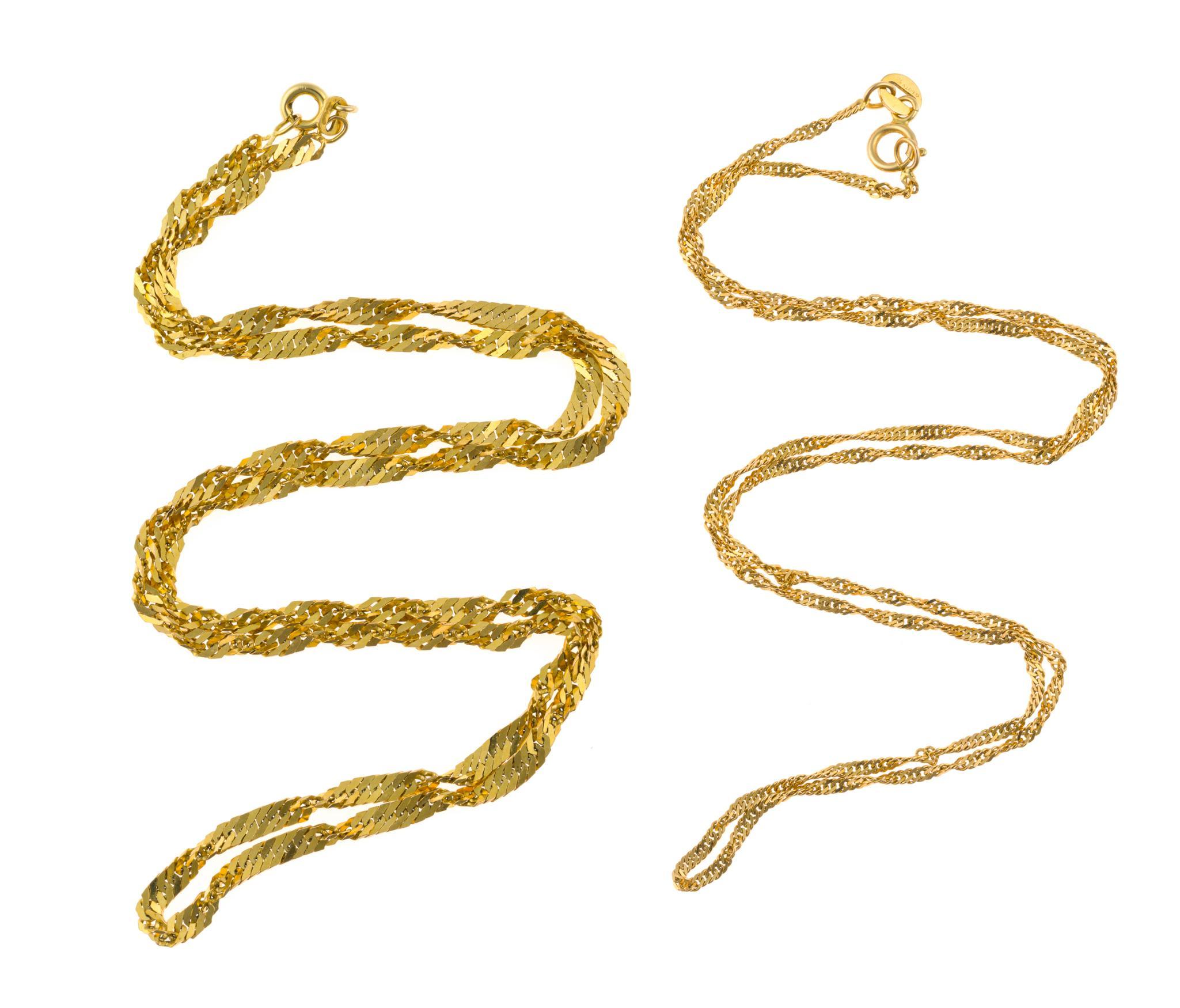 Two 14K Gold Chain Necklaces