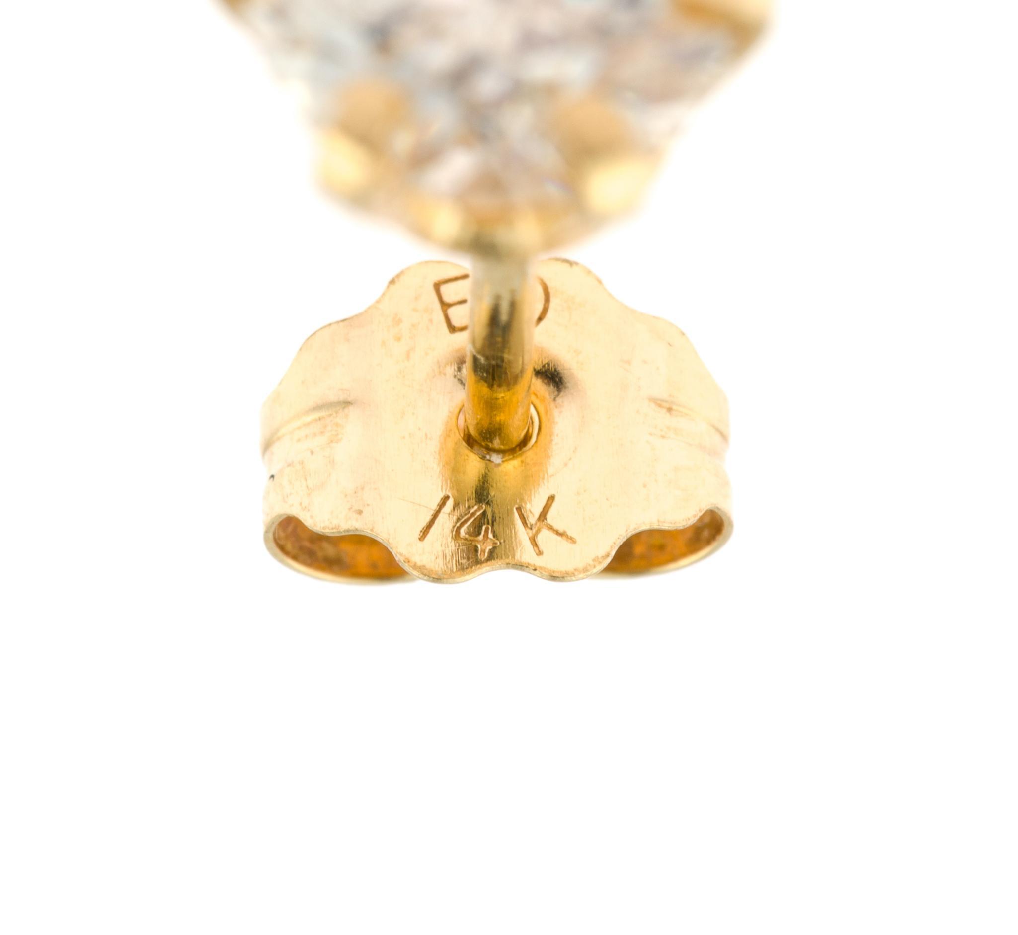 Single 14K Gold and .75 Ct Diamond Stud Earring