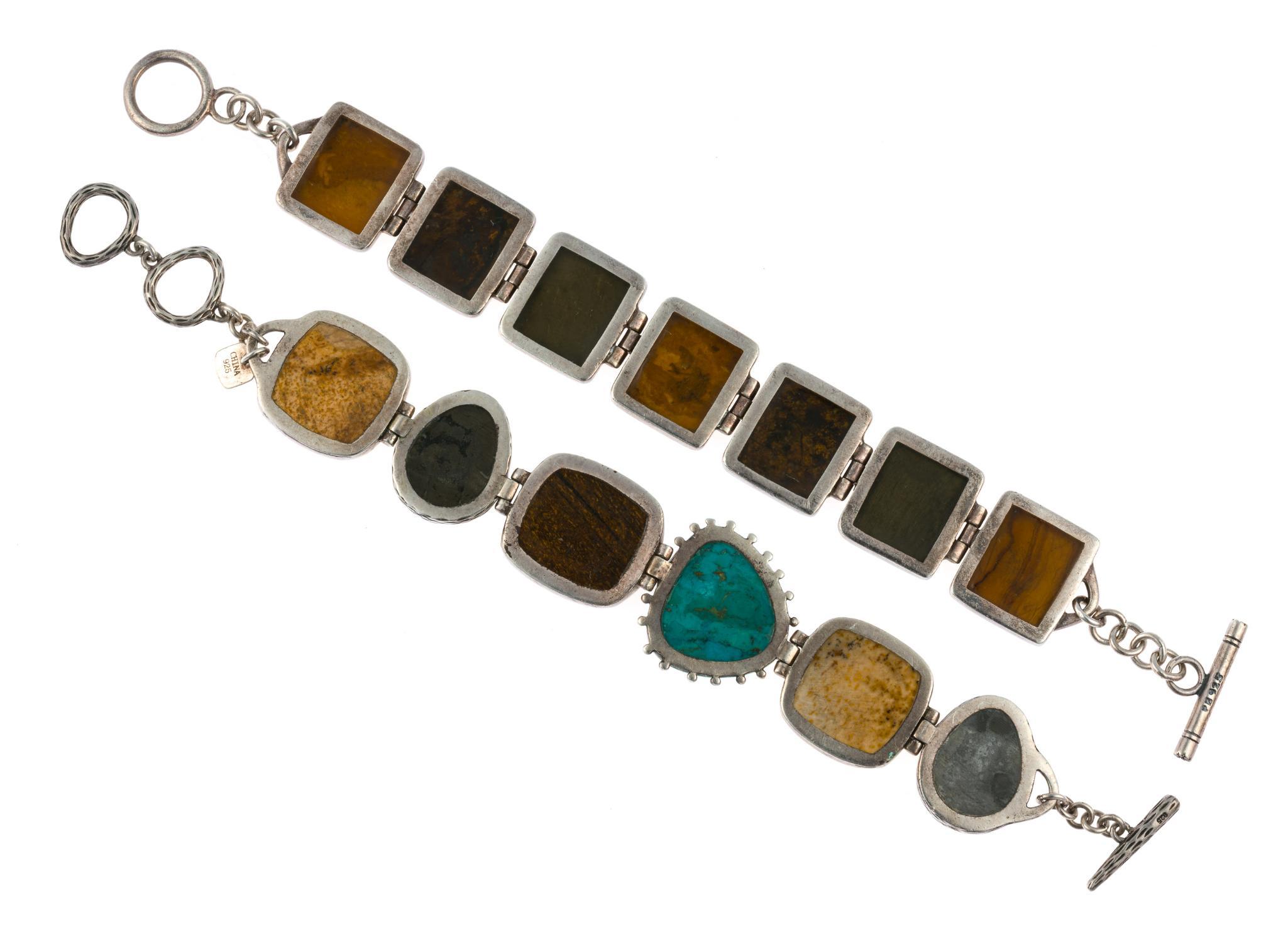2 Sterling Silver and Gemstone Bracelets