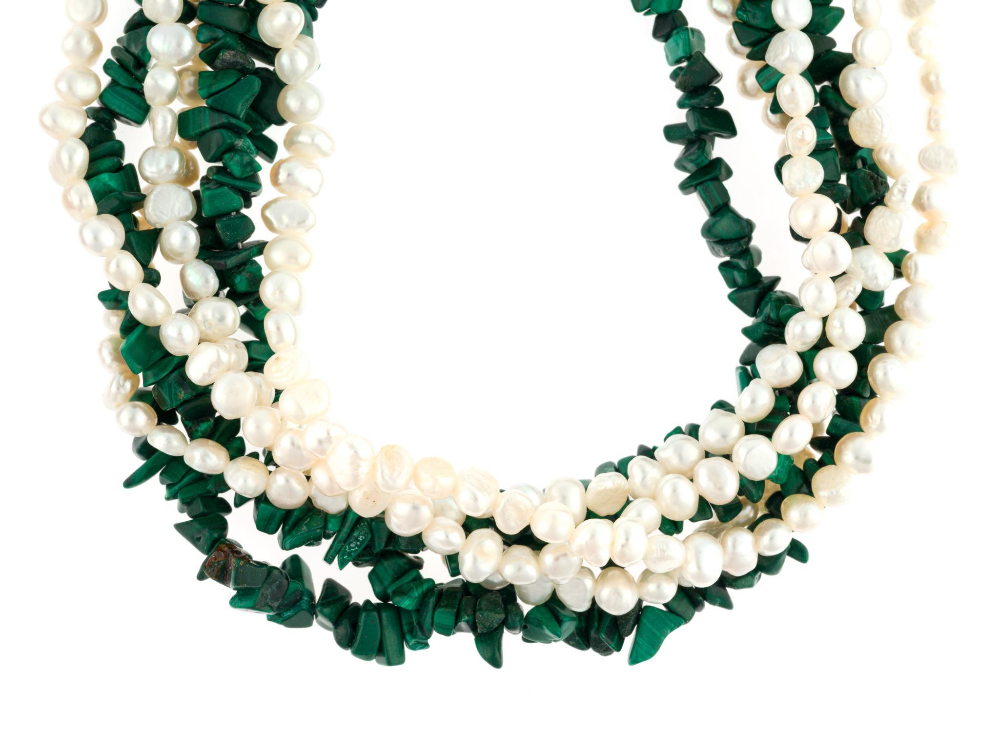 2 Multi Strand Pearl and Gemstone Necklaces