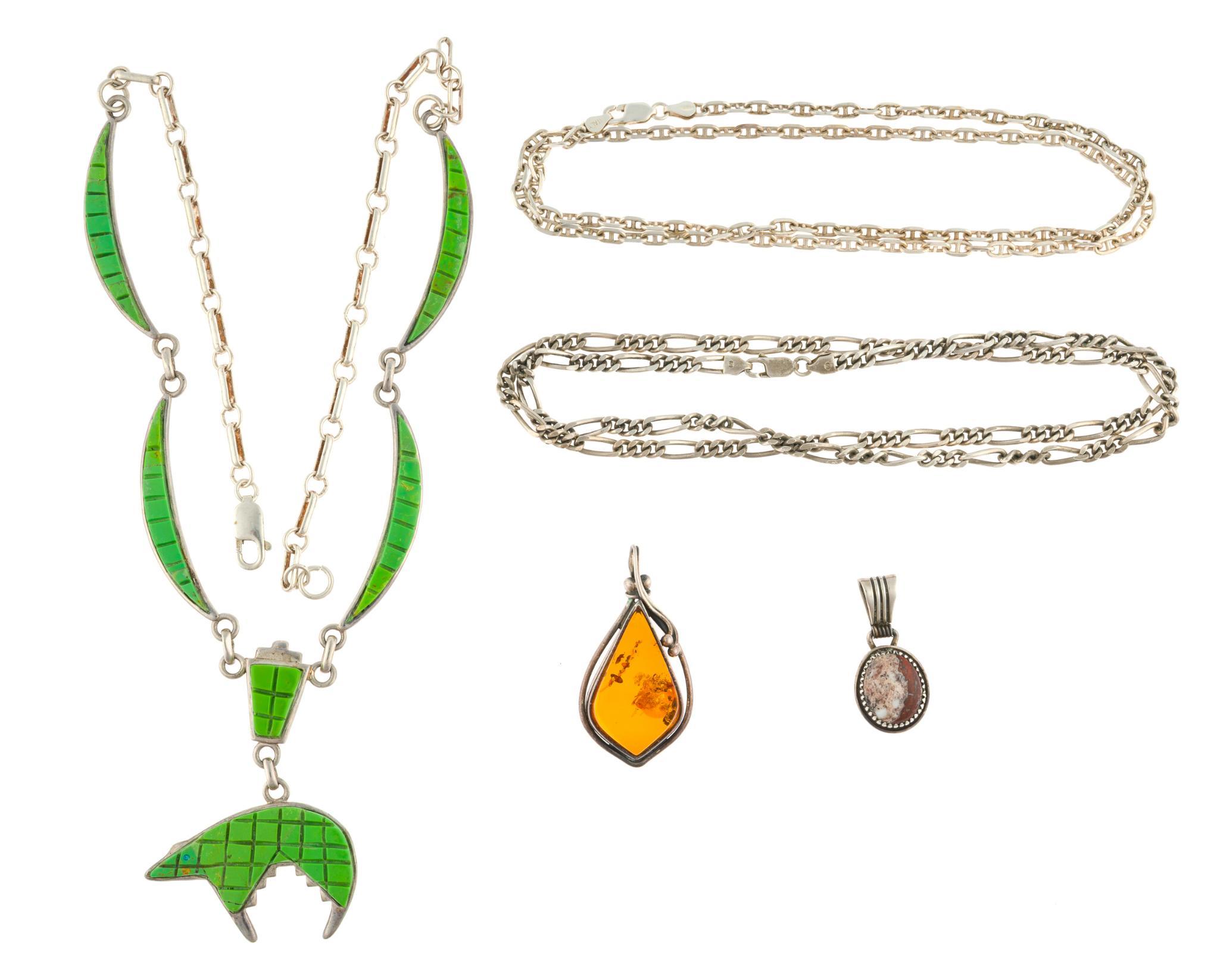 Sterling Silver Chain Necklaces and Pendants