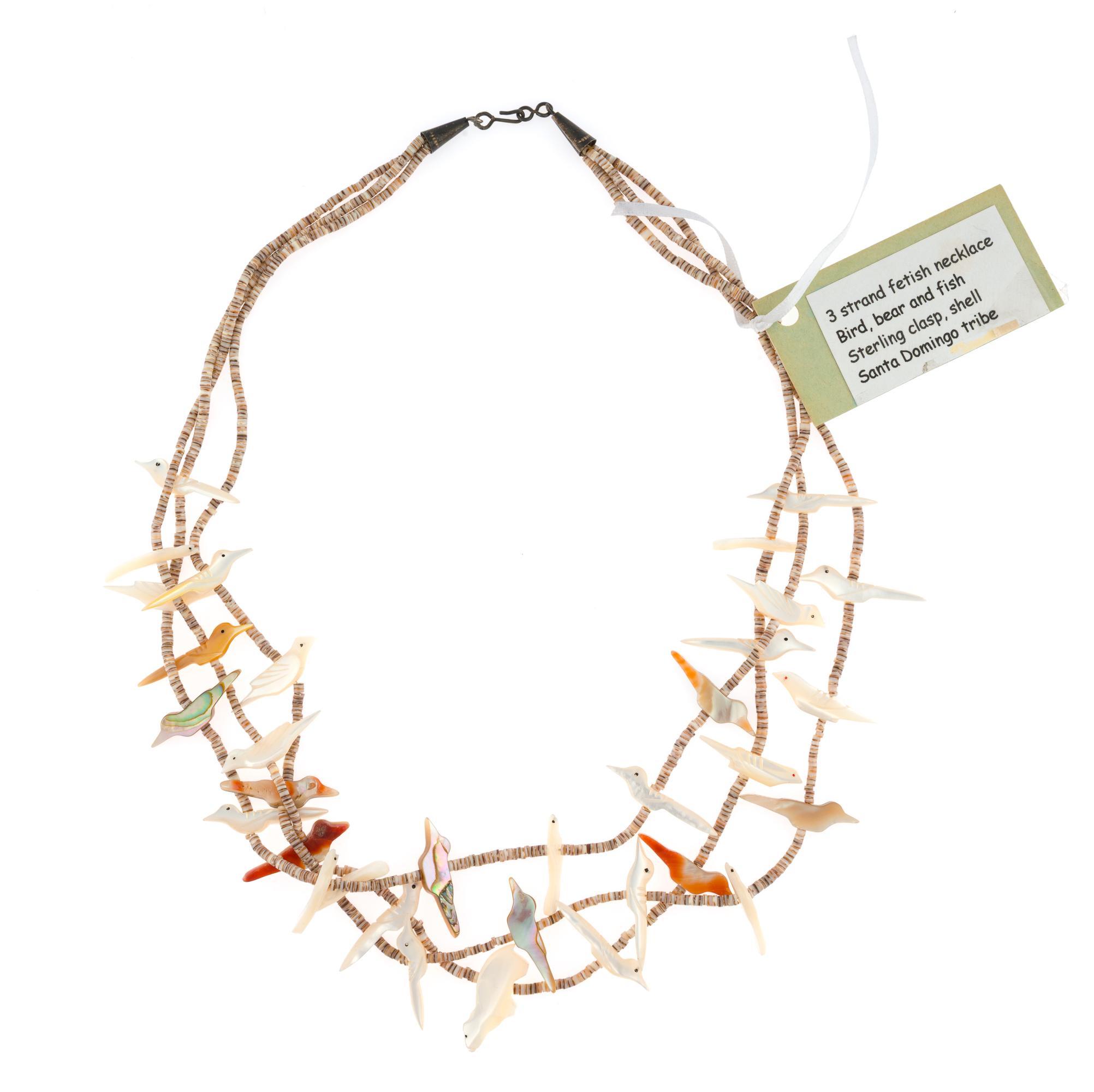 Santo Domingo Native American Bird Fetish Necklace