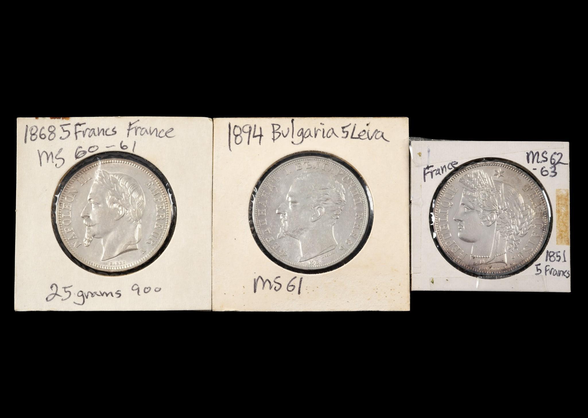Silver Coins France And Bulgaria