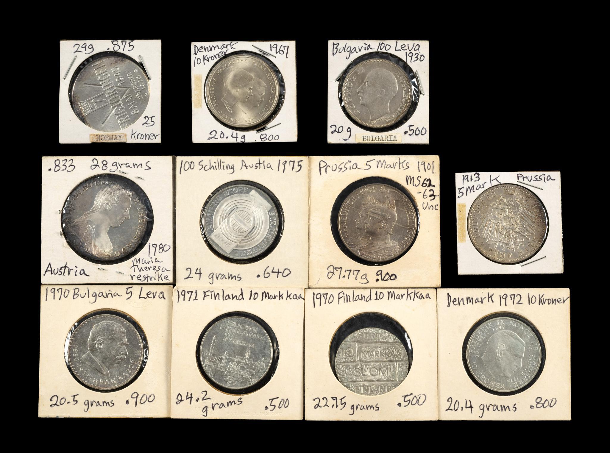 Uncirculated And Proof Silver European Coins