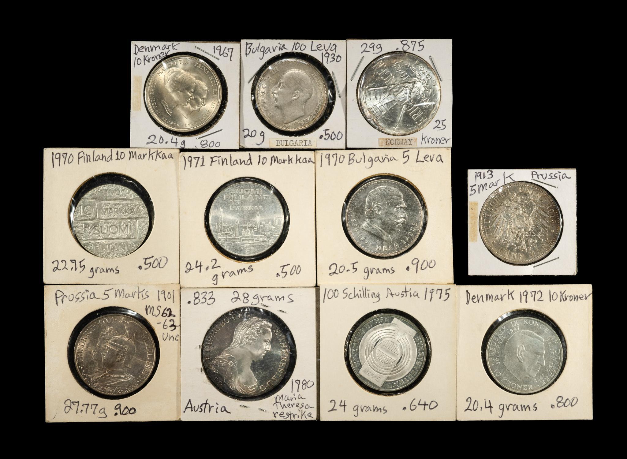 Uncirculated And Proof Silver European Coins