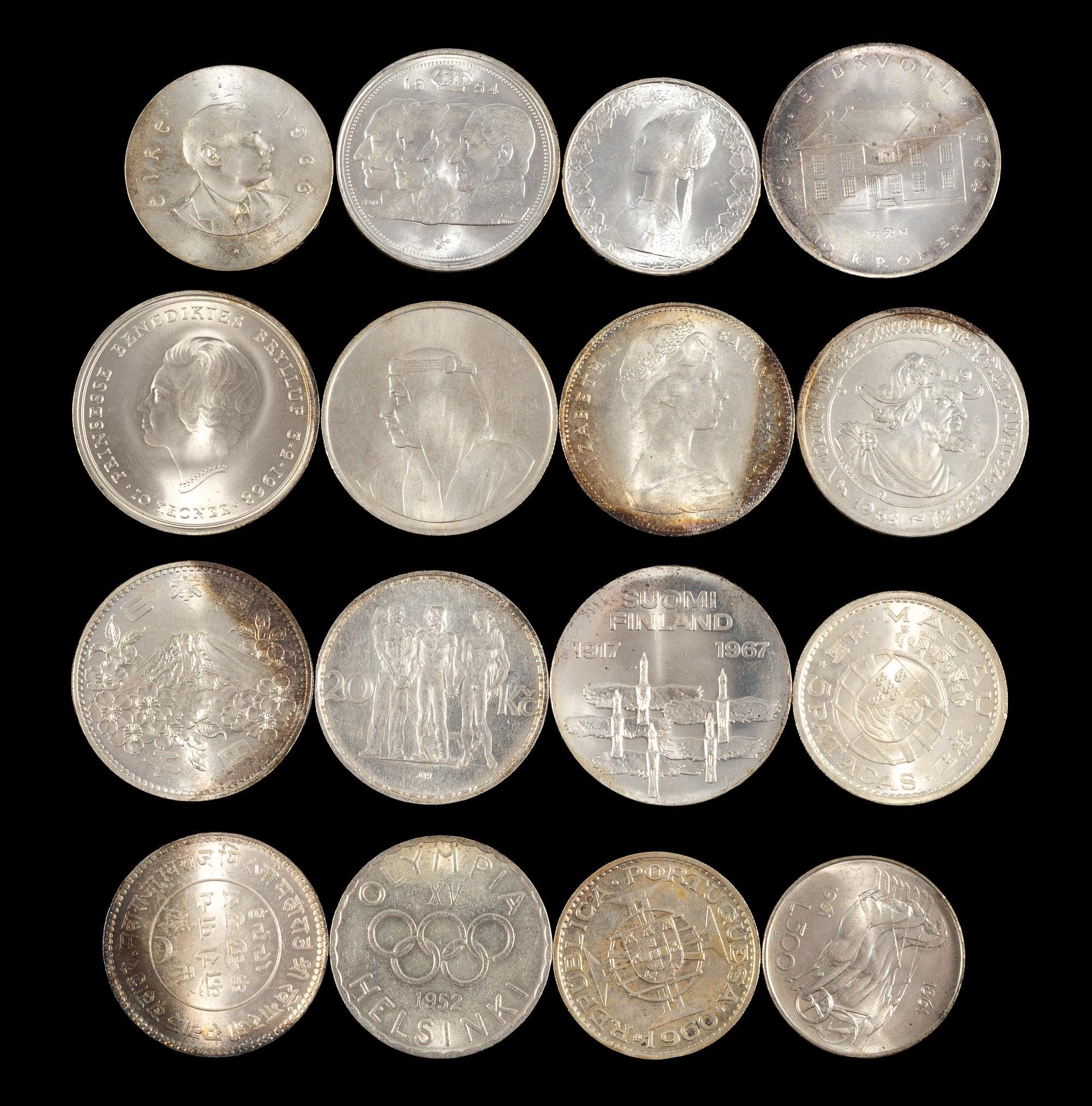 Sixteen Uncirculated Silver World Coins
