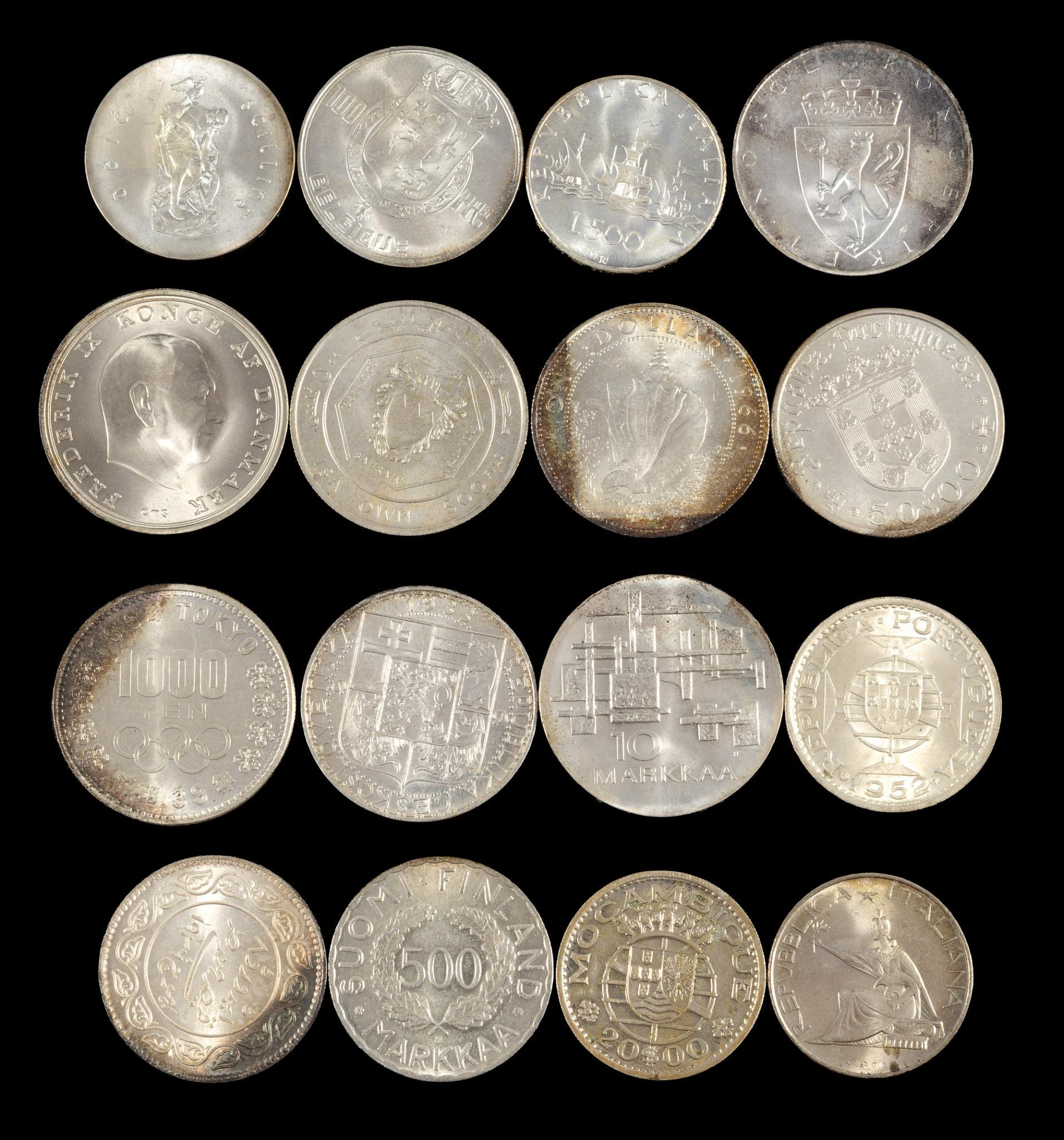 Sixteen Uncirculated Silver World Coins