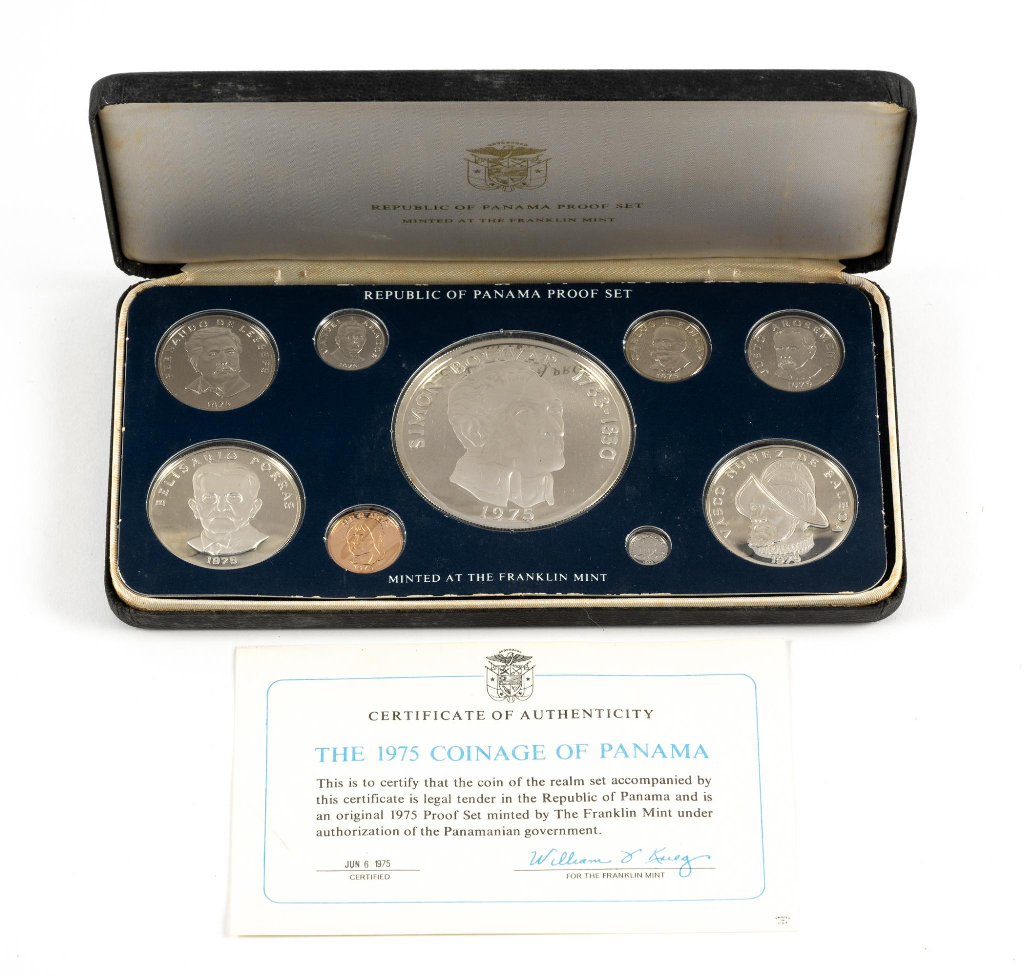 1975 Republic Of Panama Silver Proof Set