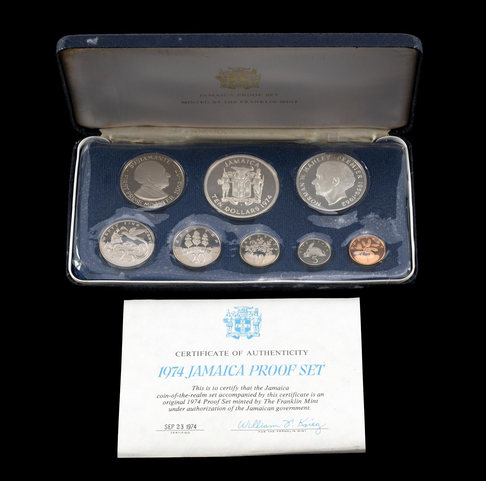 1974 Bahamas And 1974 Jamaica Silver Proof Sets