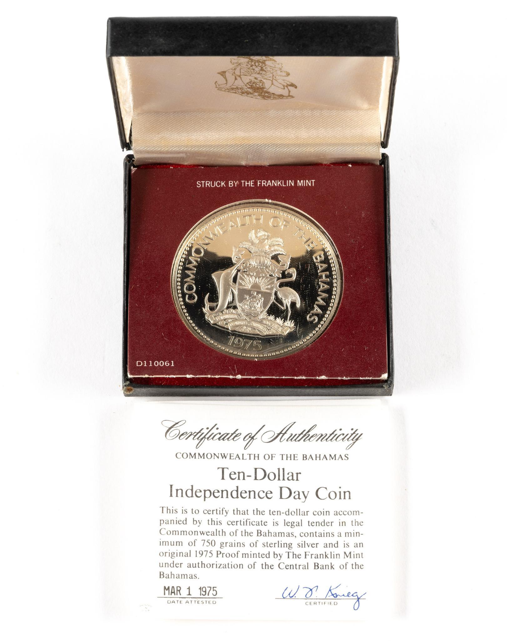 Two Bahamas Ten Dollar Sterling Silver Coins