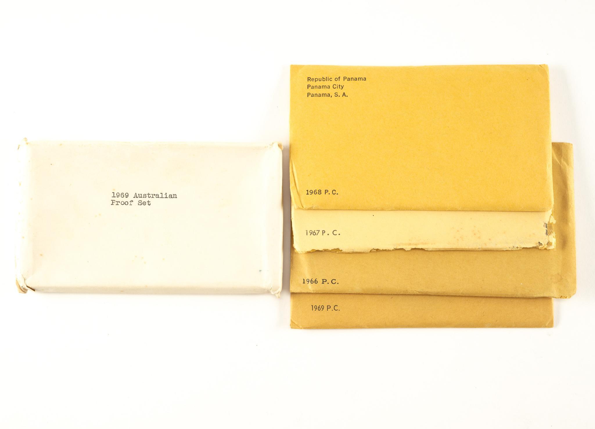 Five Panama And Australia Proof Sets With Silver Coins