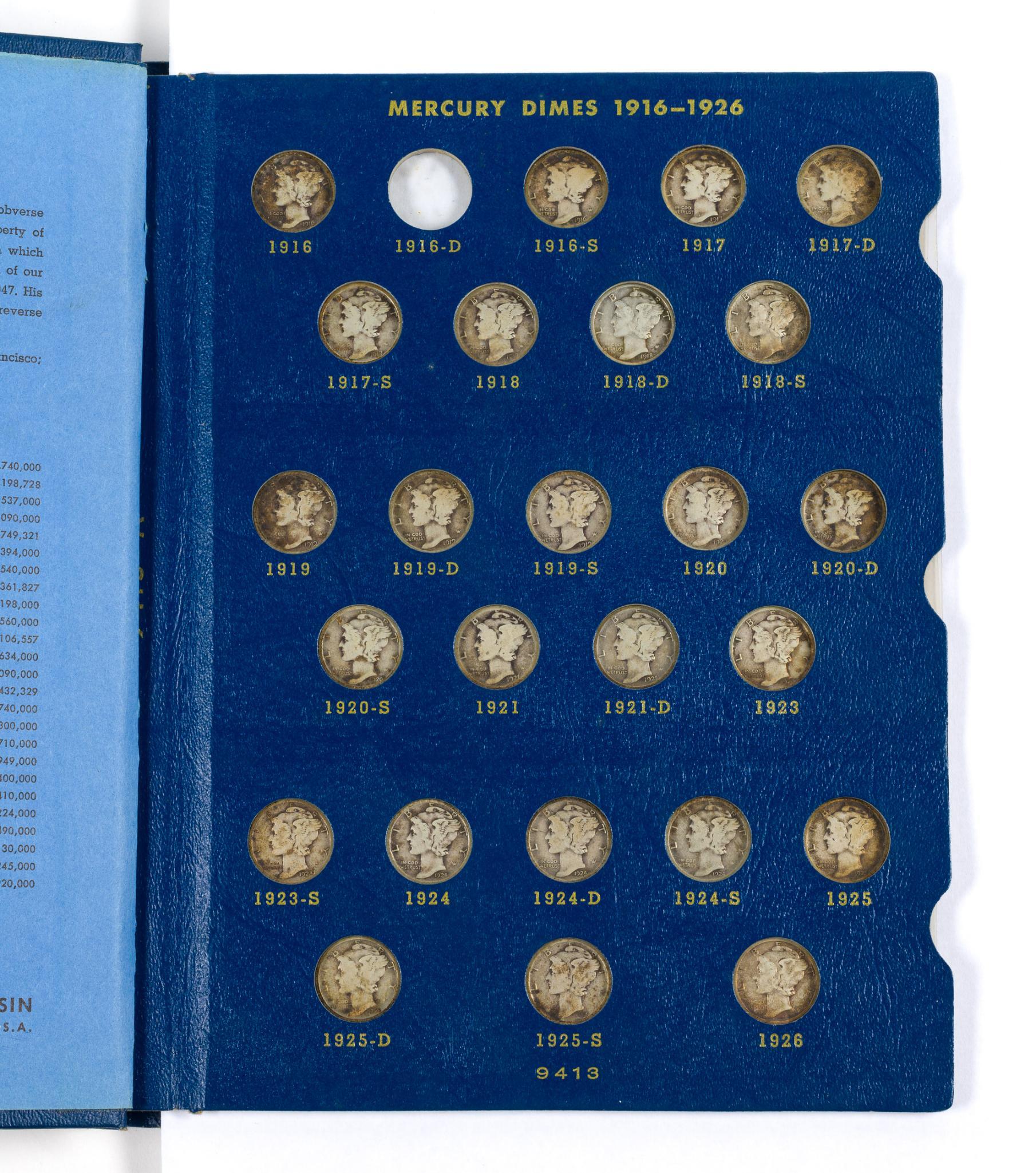 Mercury And Roosevelt Dime Books All Coins Silver