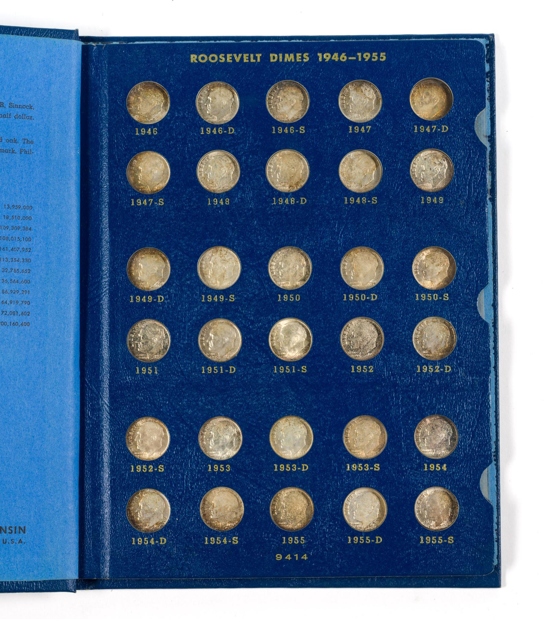 Mercury And Roosevelt Dime Books All Coins Silver
