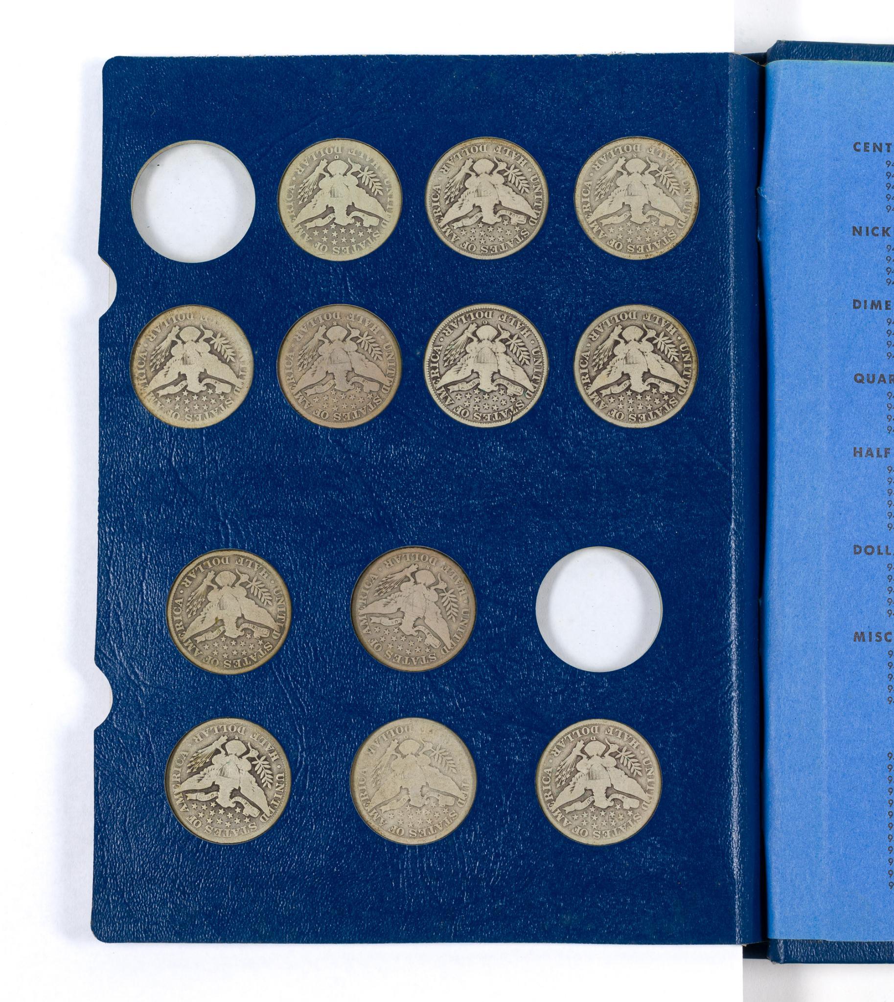Partial Books Barber Half Dollars
