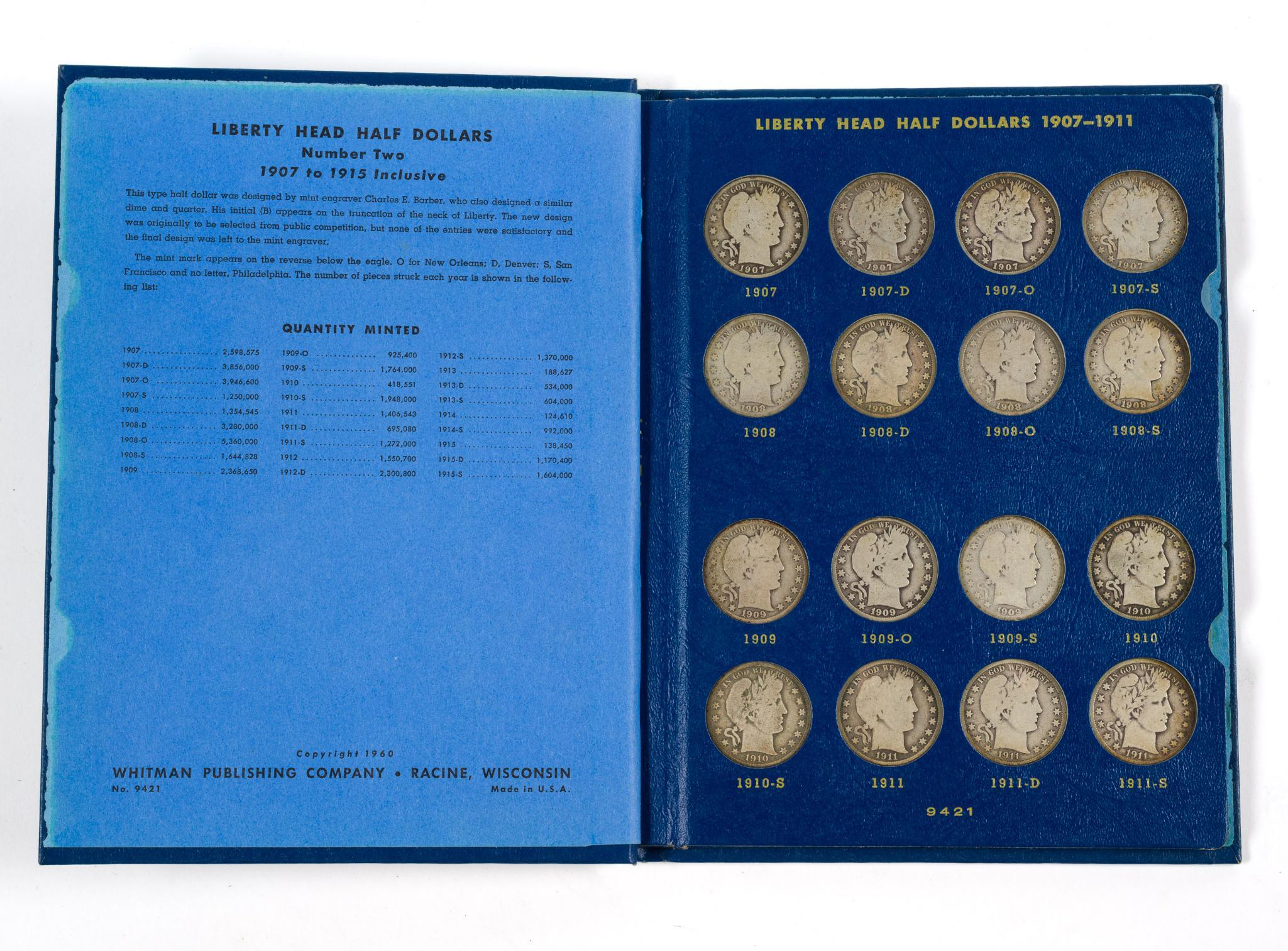 Partial Books Barber Half Dollars