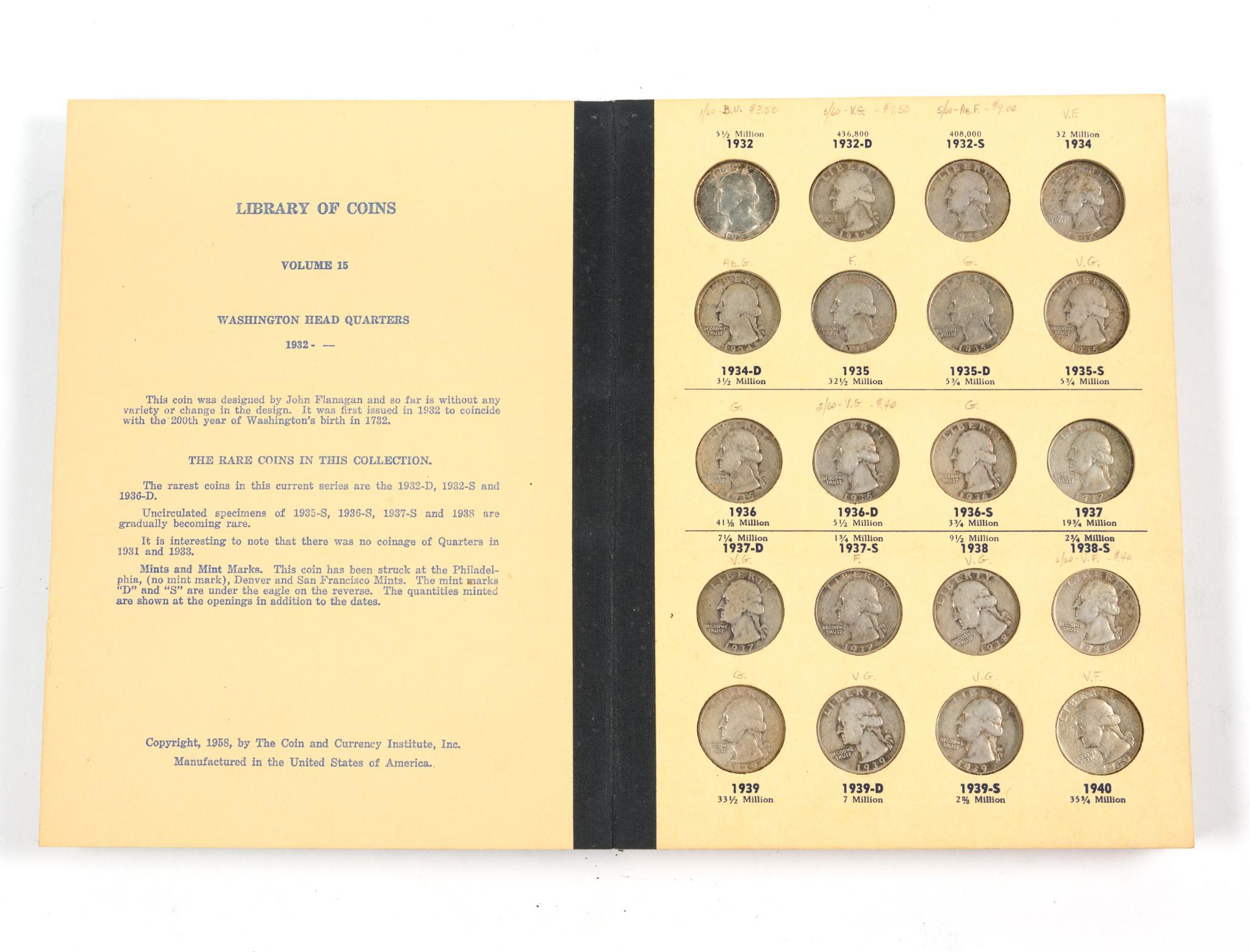 Complete Washington Silver Quarters Book