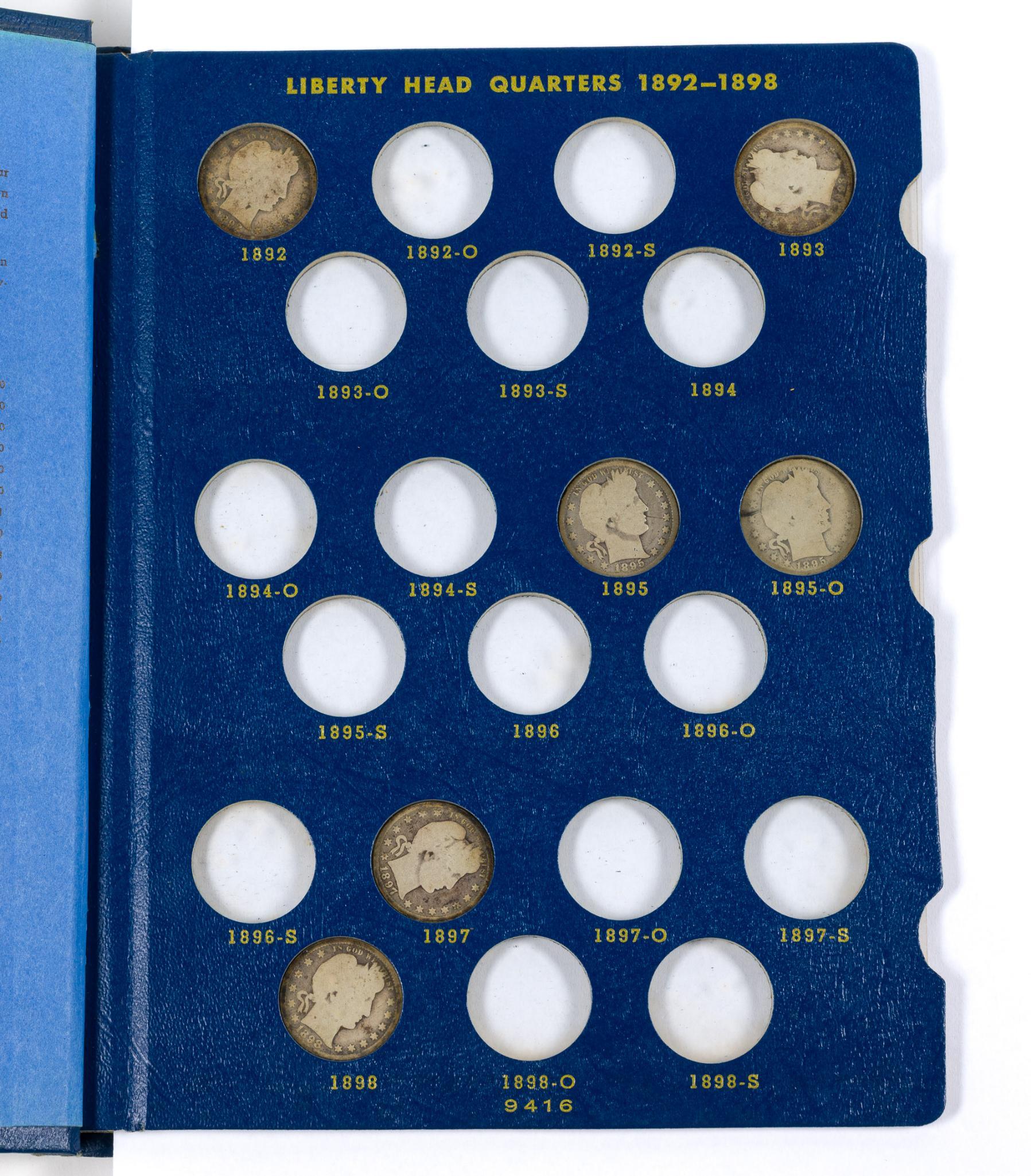 Partial Barber Silver Quarters Book