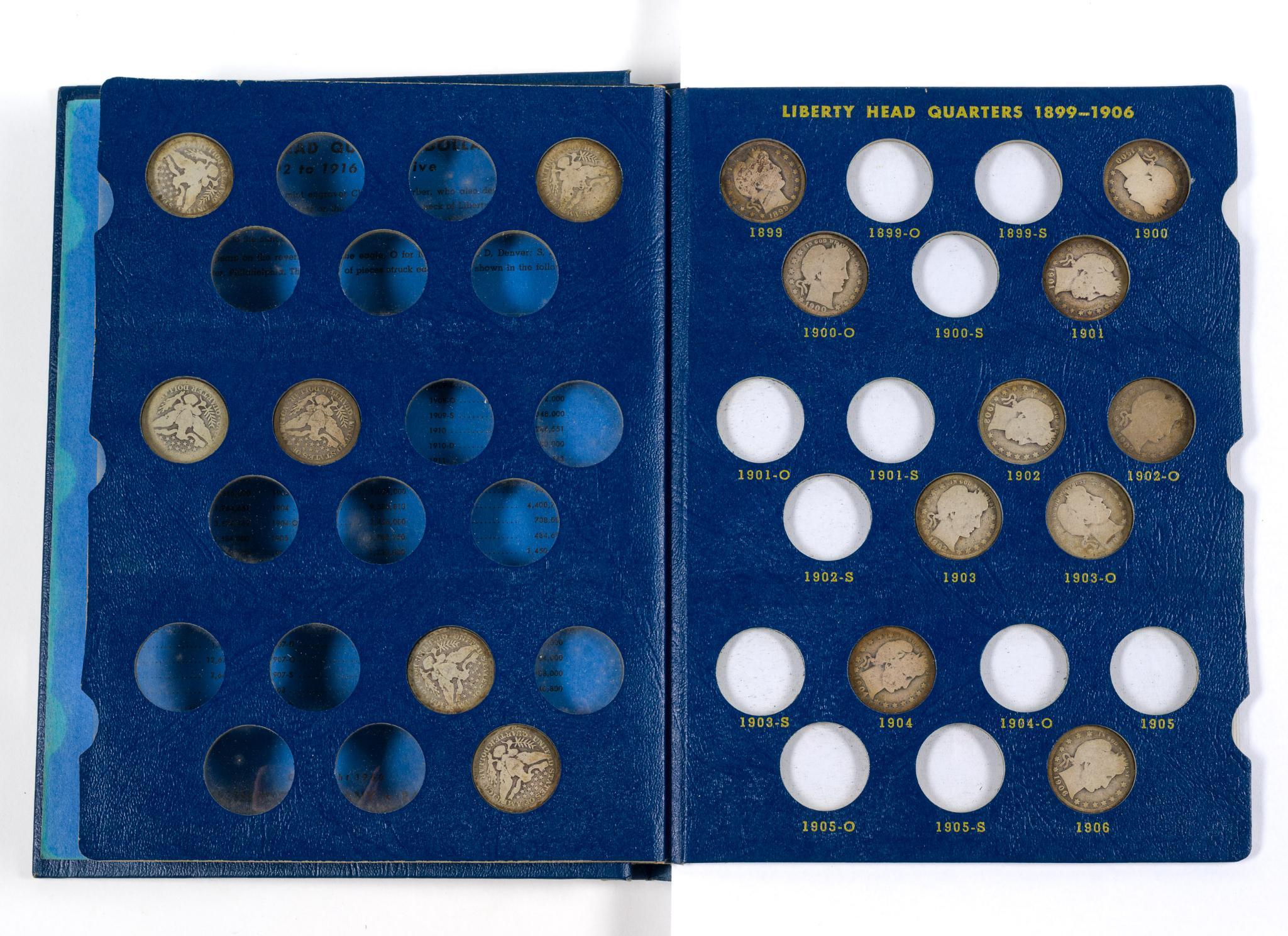 Partial Barber Silver Quarters Book